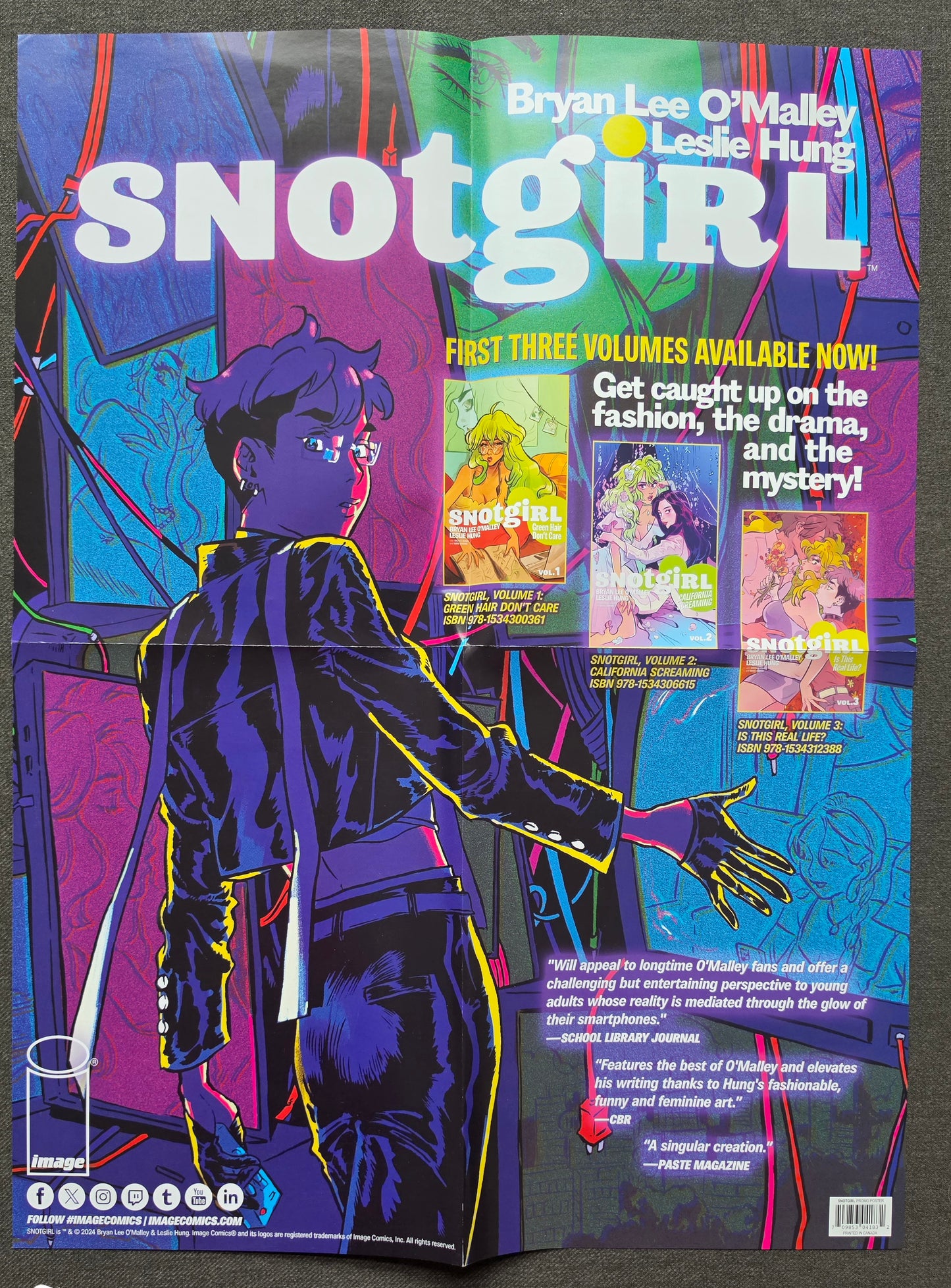 SNOTGIRL DOUBLE SIDED FOLDED PROMOTIONAL POSTER Simpsons BONGO COMICS