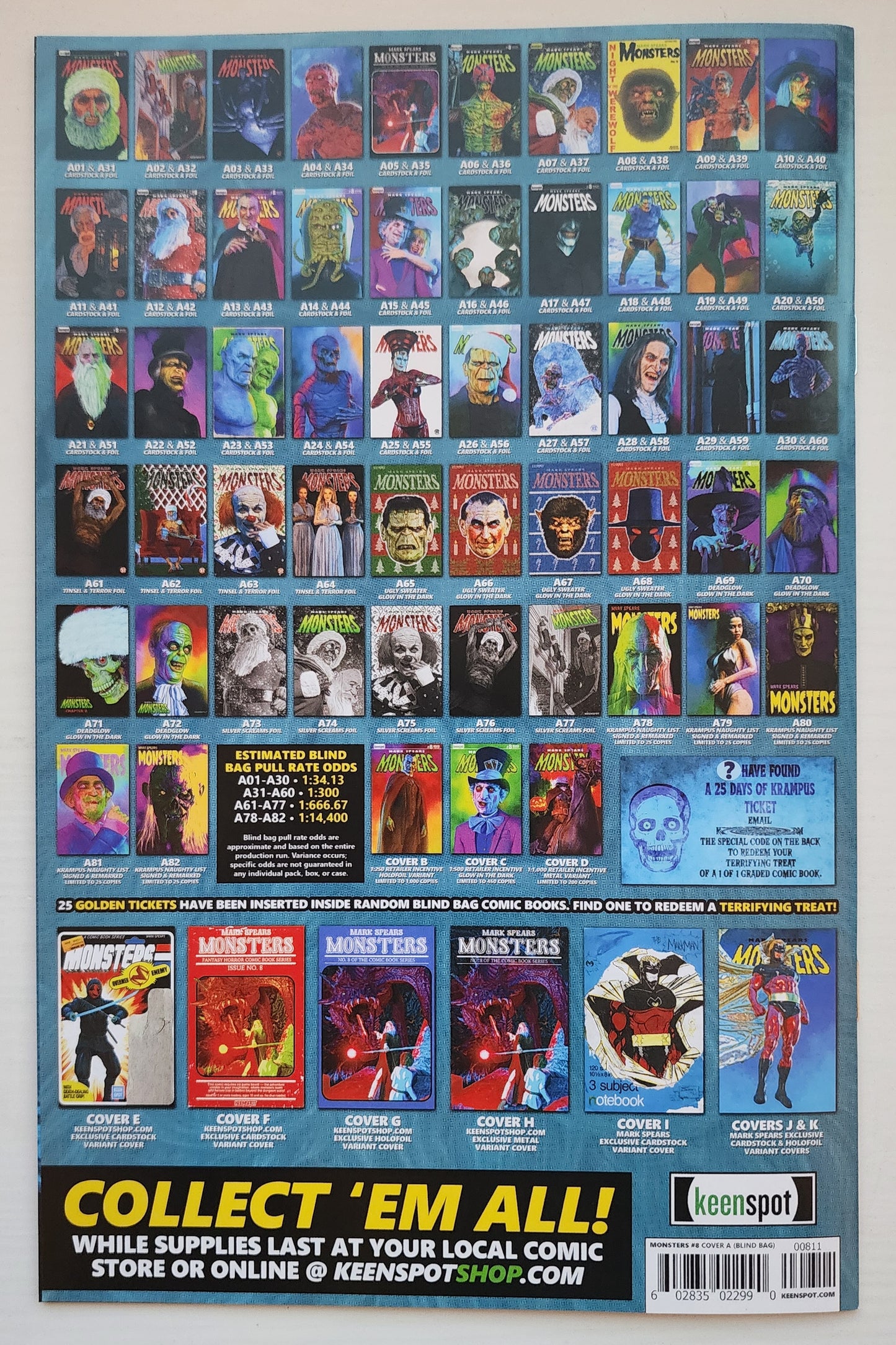 MARK SPEARS MONSTERS #8 BLIND BAG VARIANT A19 Universal Monsters KEENSPOT ENTERTAINMENT