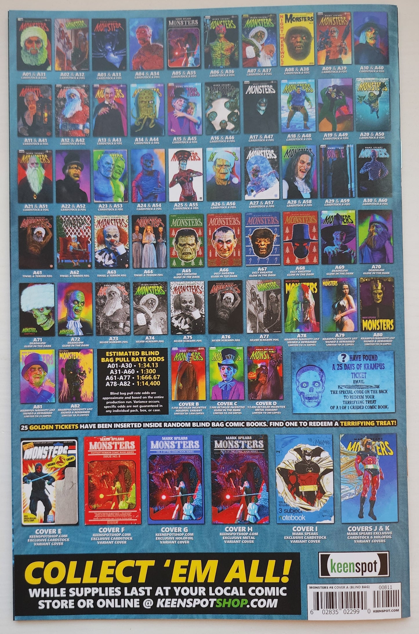 MARK SPEARS MONSTERS #8 BLIND BAG VARIANT A27 Universal Monsters KEENSPOT ENTERTAINMENT