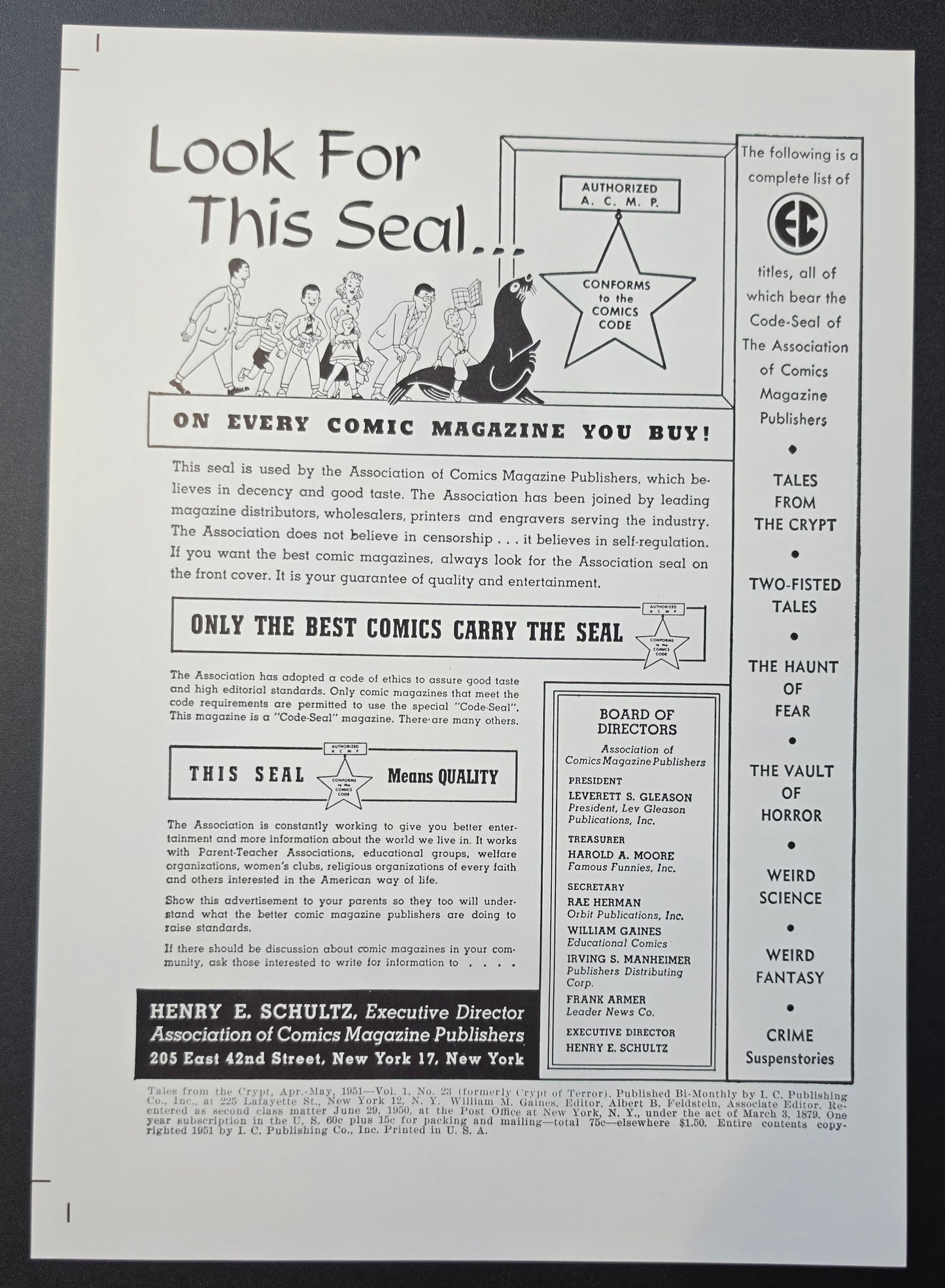 EC COMICS TALES FROM THE CRYPT #23 PRINT EC Comics EC Comics