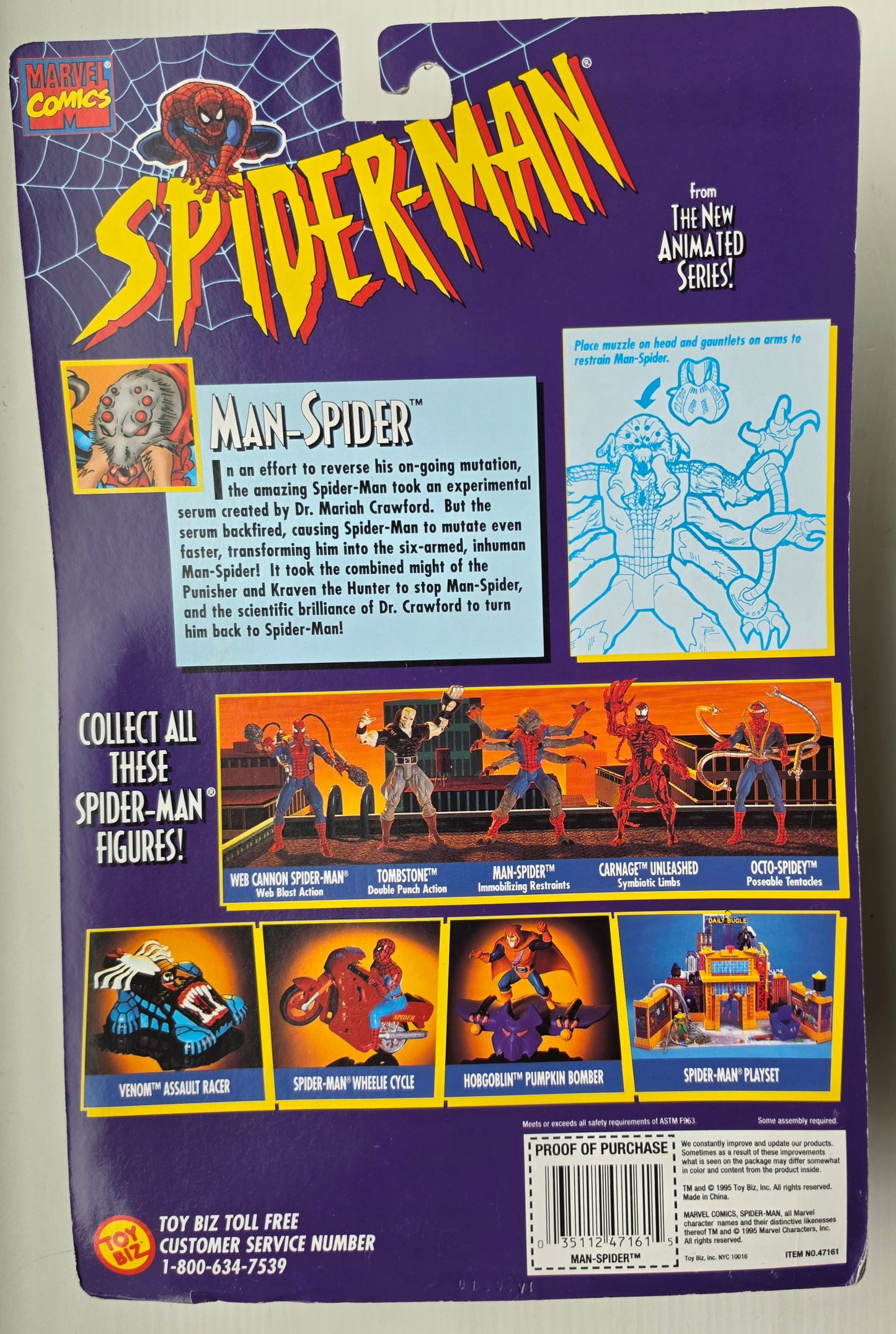 TOY BIZ MAN-SPIDER SPIDER-MAN ANIMATED SERIES Spider-Man Toy Biz