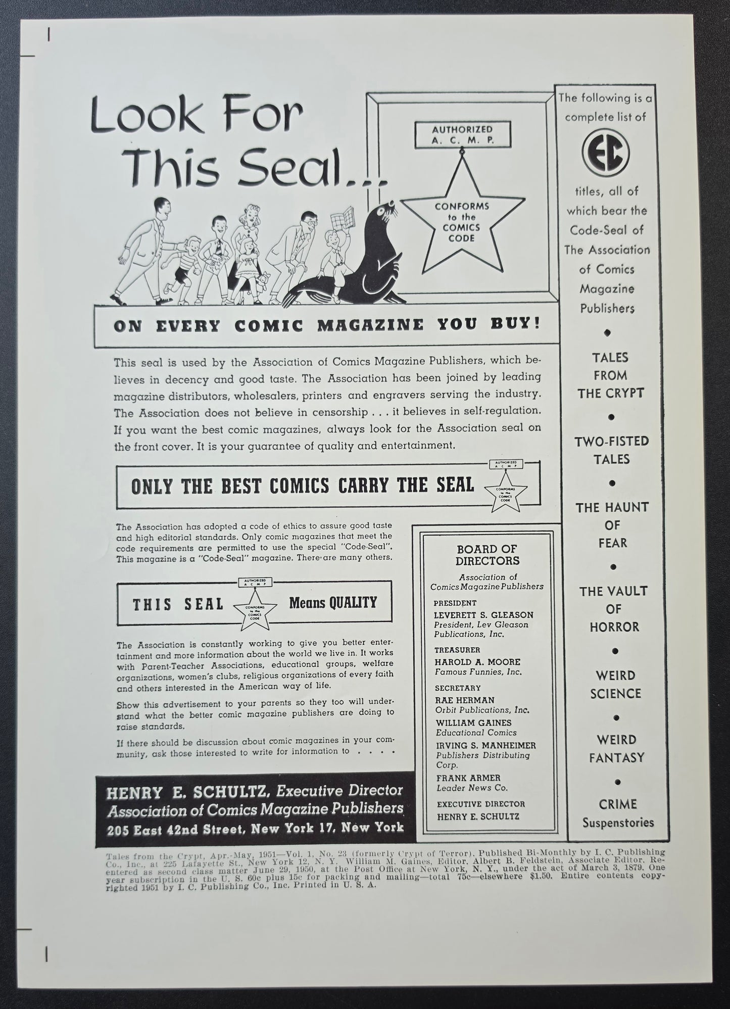 EC COMICS TALES FROM THE CRYPT #23 PRINT EC Comics EC Comics