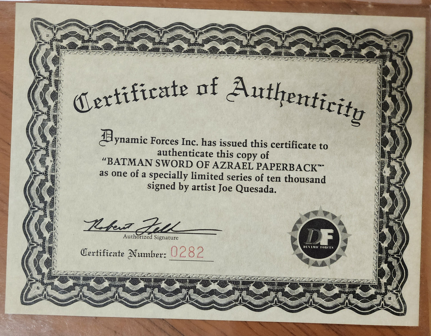 BATMAN SWORD OF AZAREL 1993 SIGNED BY QUESADA Batman DC COMICS