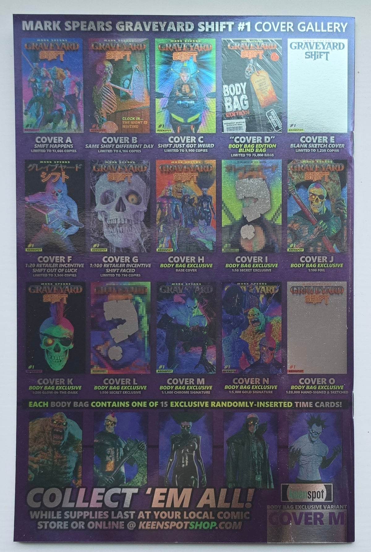 2026 Mark Spears Graveyard Shift #1 Chrome Signature Blind Bag 1:1000 Variant KEENSPOT ENTERTAINMENT