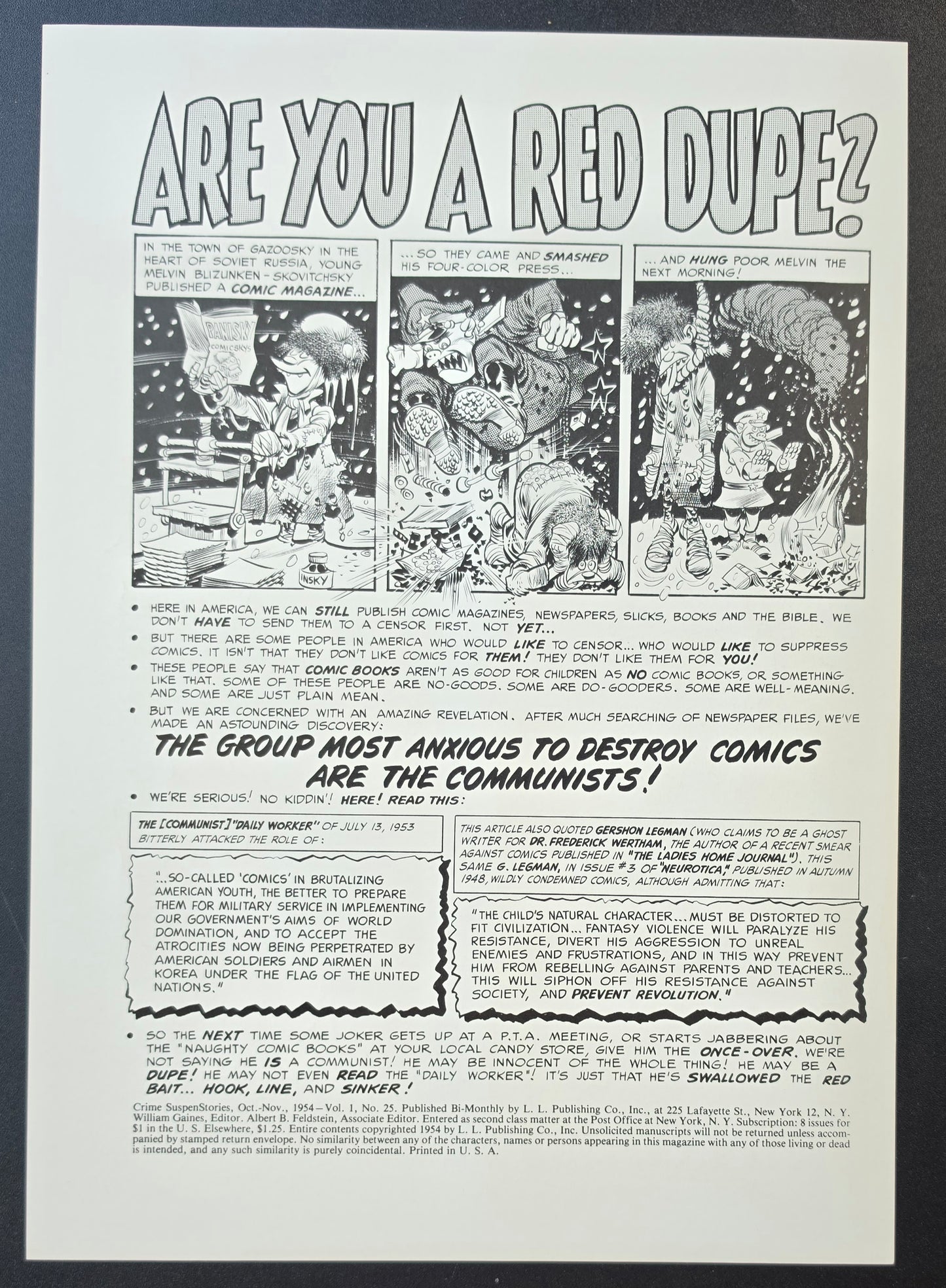 CRIME SUSPENSTORIES #25 PRINT EC Comics EC Comics