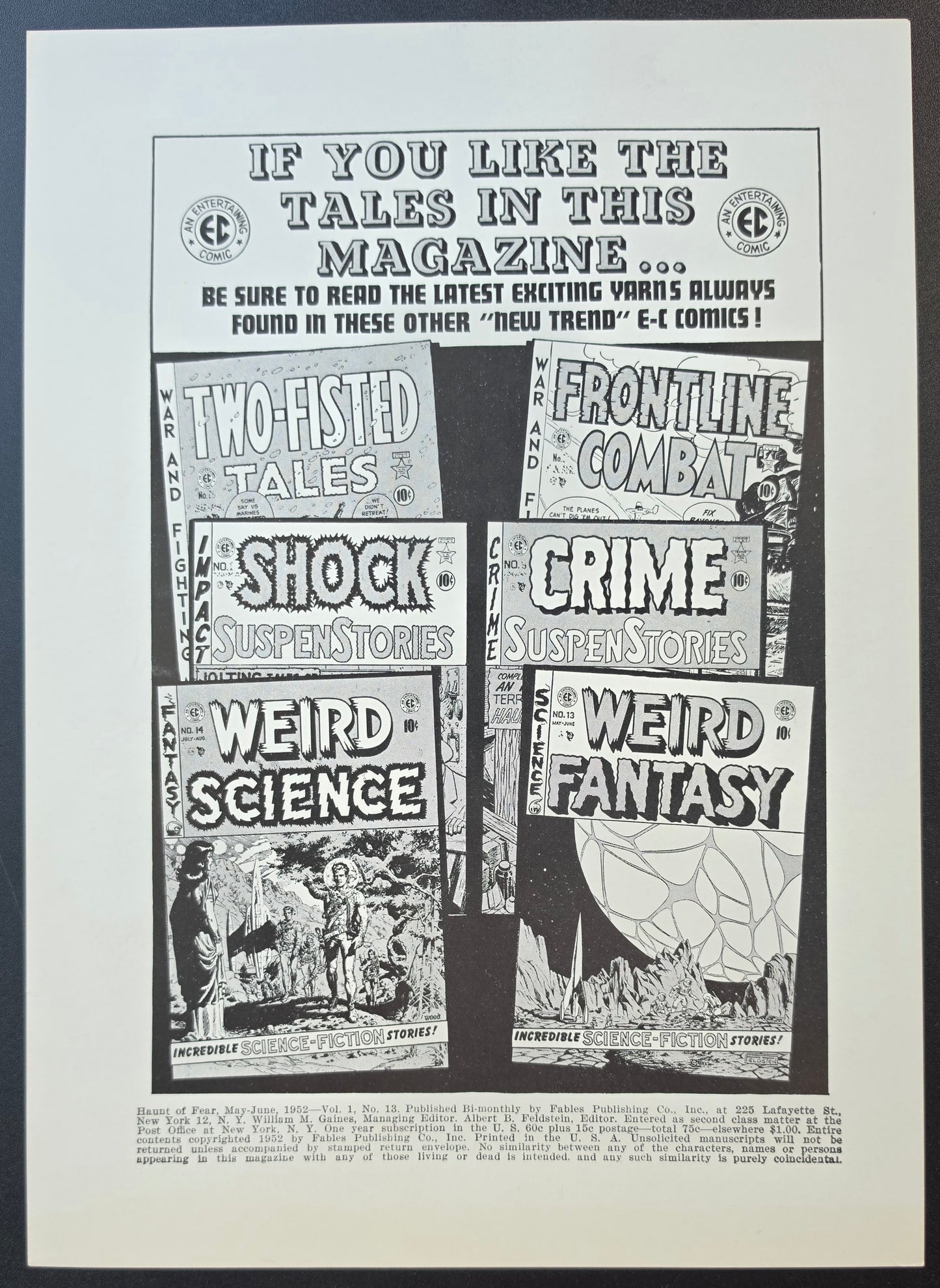 HAUNT OF FEAR #13 PRINT EC Comics EC Comics