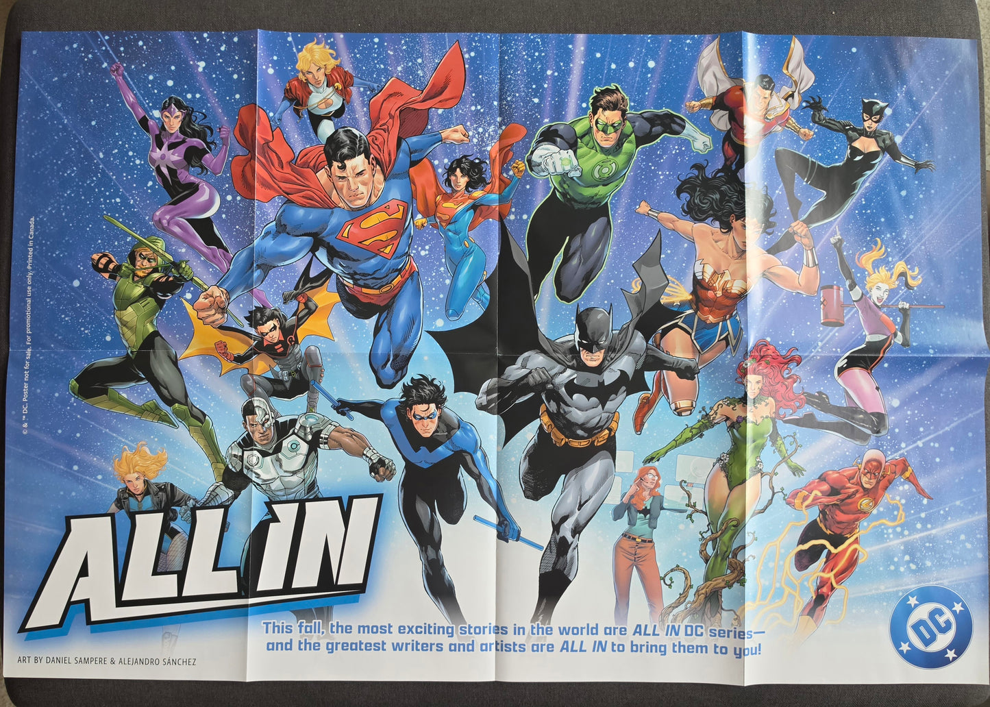 DC ALL IN FOLDED PROMOTIONAL POSTER Batman DC COMICS