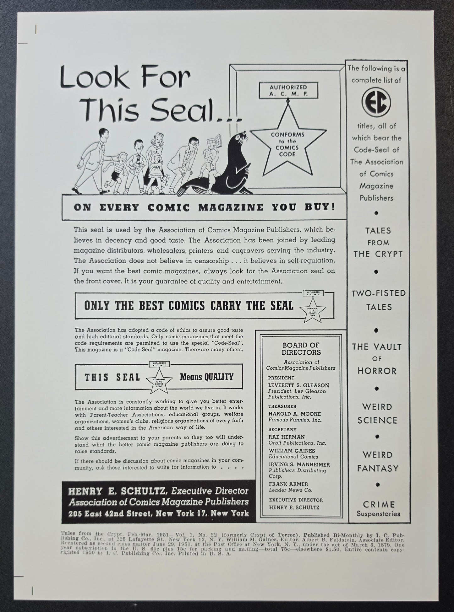 EC COMICS TALES FROM THE CRYPT #22 PRINT EC Comics EC Comics