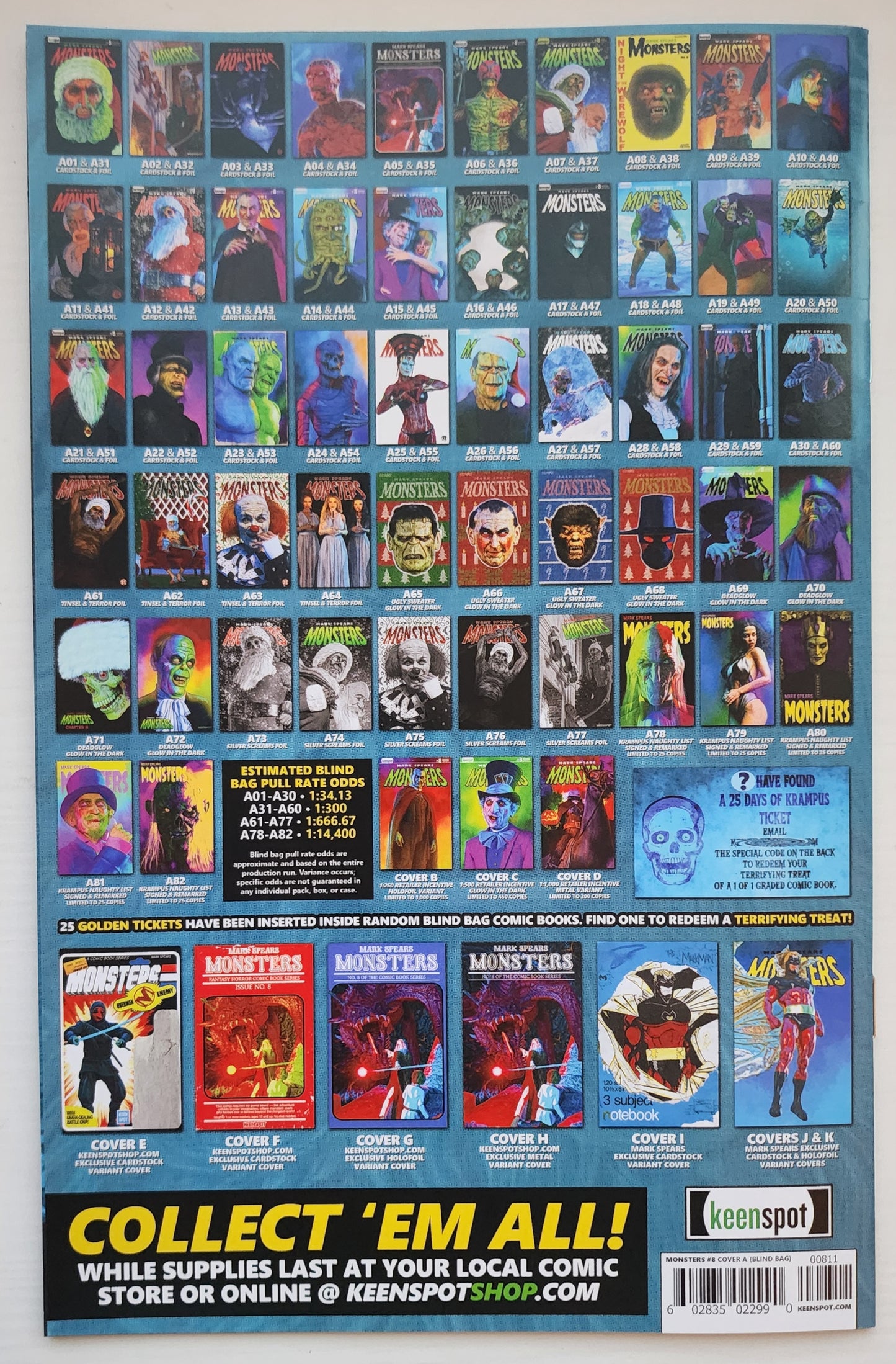 MARK SPEARS MONSTERS #8 BLIND BAG VARIANT A20 Universal Monsters KEENSPOT ENTERTAINMENT
