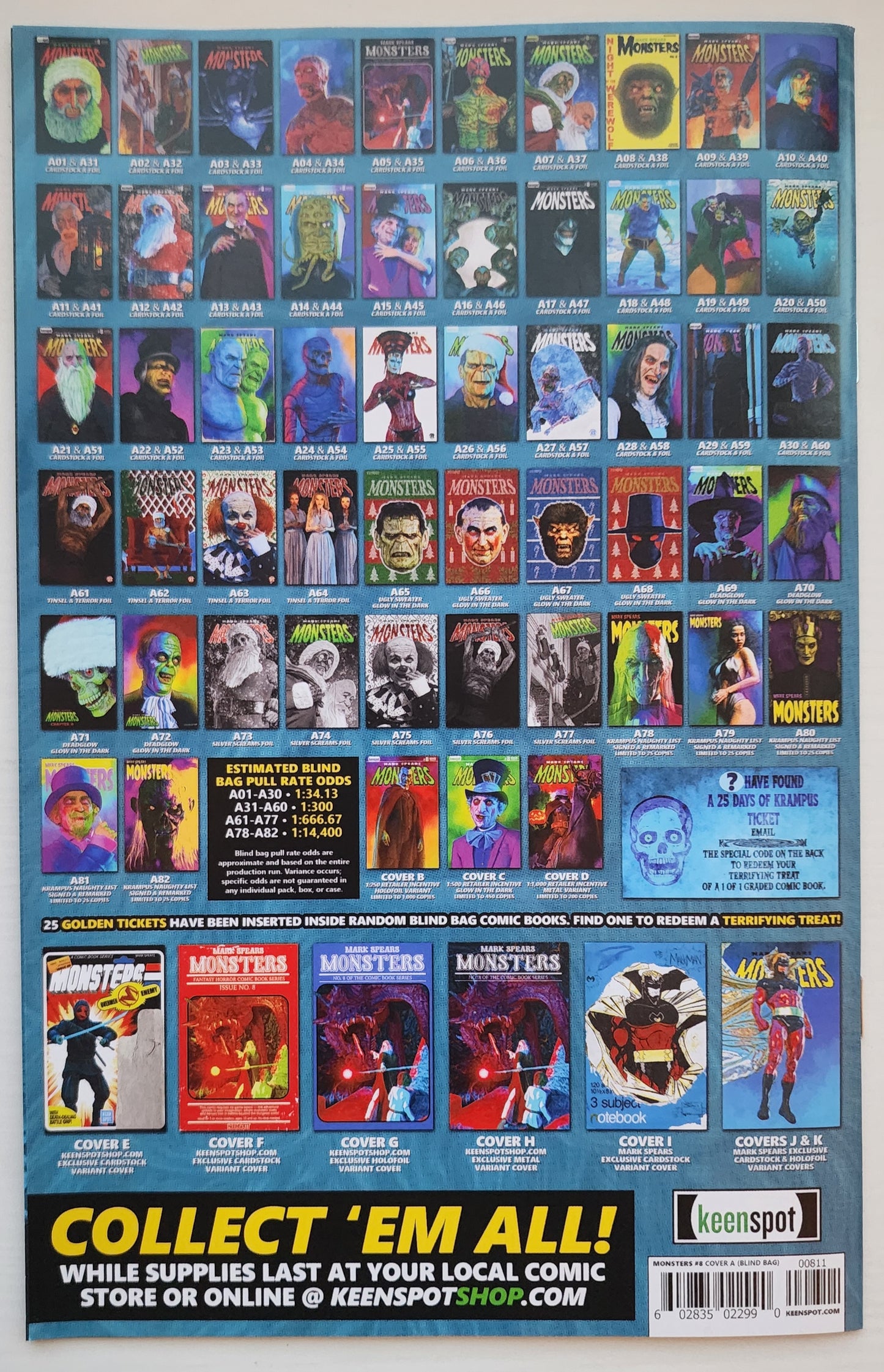 MARK SPEARS MONSTERS #8 BLIND BAG VARIANT A05 Universal Monsters KEENSPOT ENTERTAINMENT
