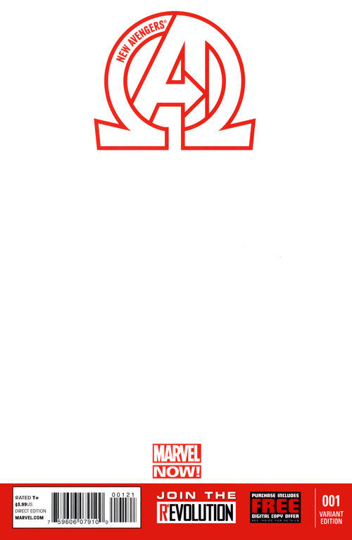 NEW AVENGERS #1 BLANK VARIANT NOW 2013 New Avengers MARVEL COMICS