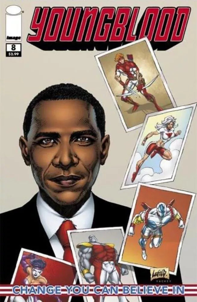 YOUNGBLOOD #8 OBAMA LIEFELD COVER 2009 Youngblood IMAGE COMICS