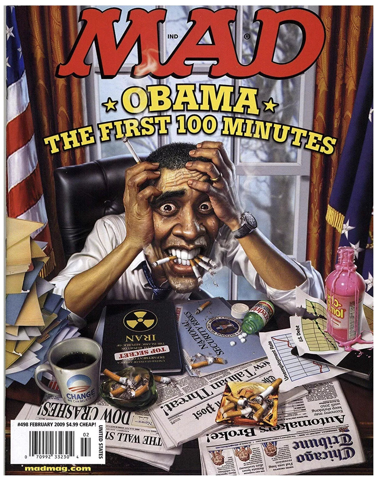 MAD MAGAZINE #498 OBAMA THE FIRST 100 MINUTES FEB 2009 MAD