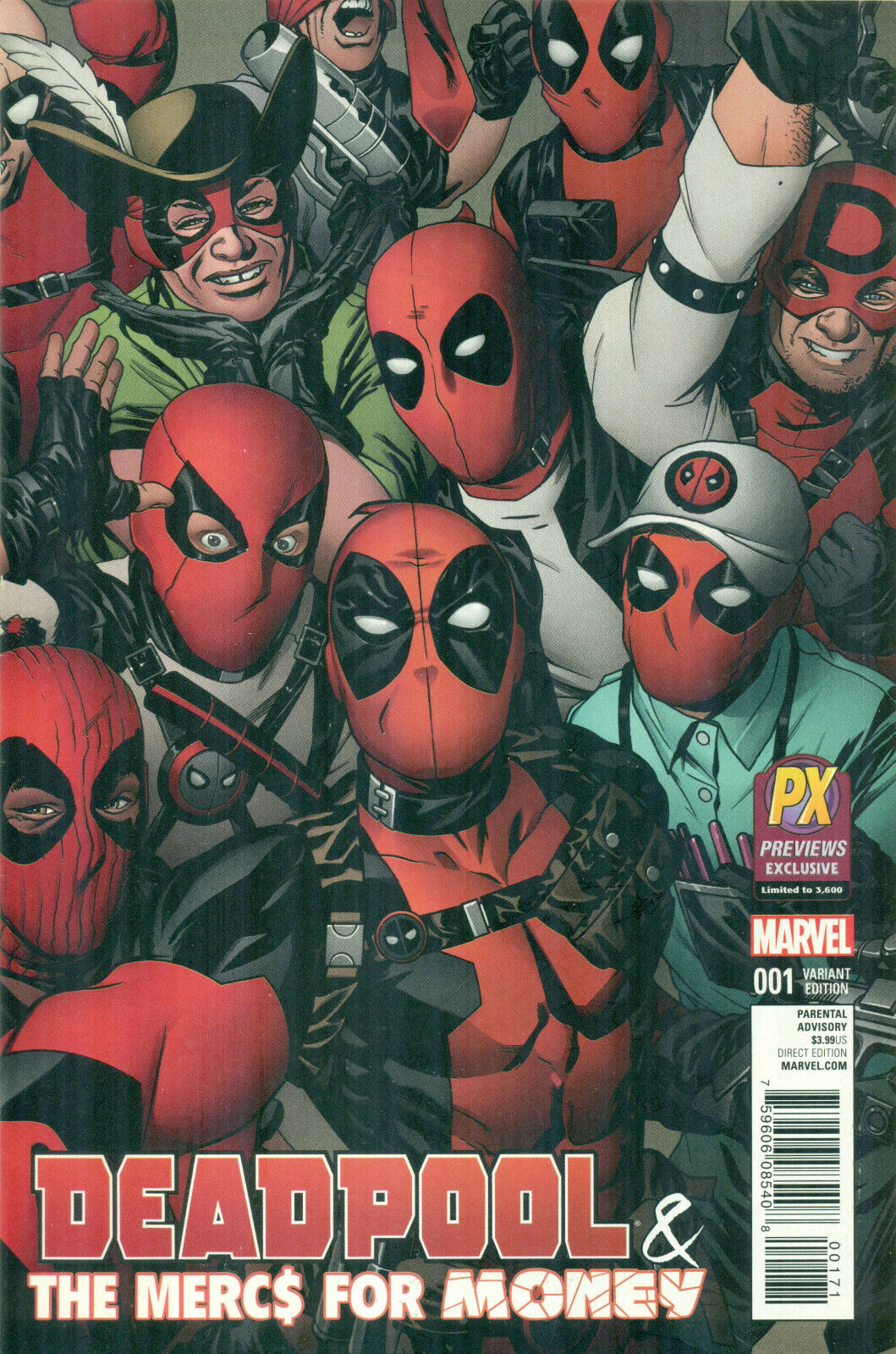 DEADPOOL MERCS FOR MONEY #1 PX VARIANT 2016 Deadpool MARVEL COMICS