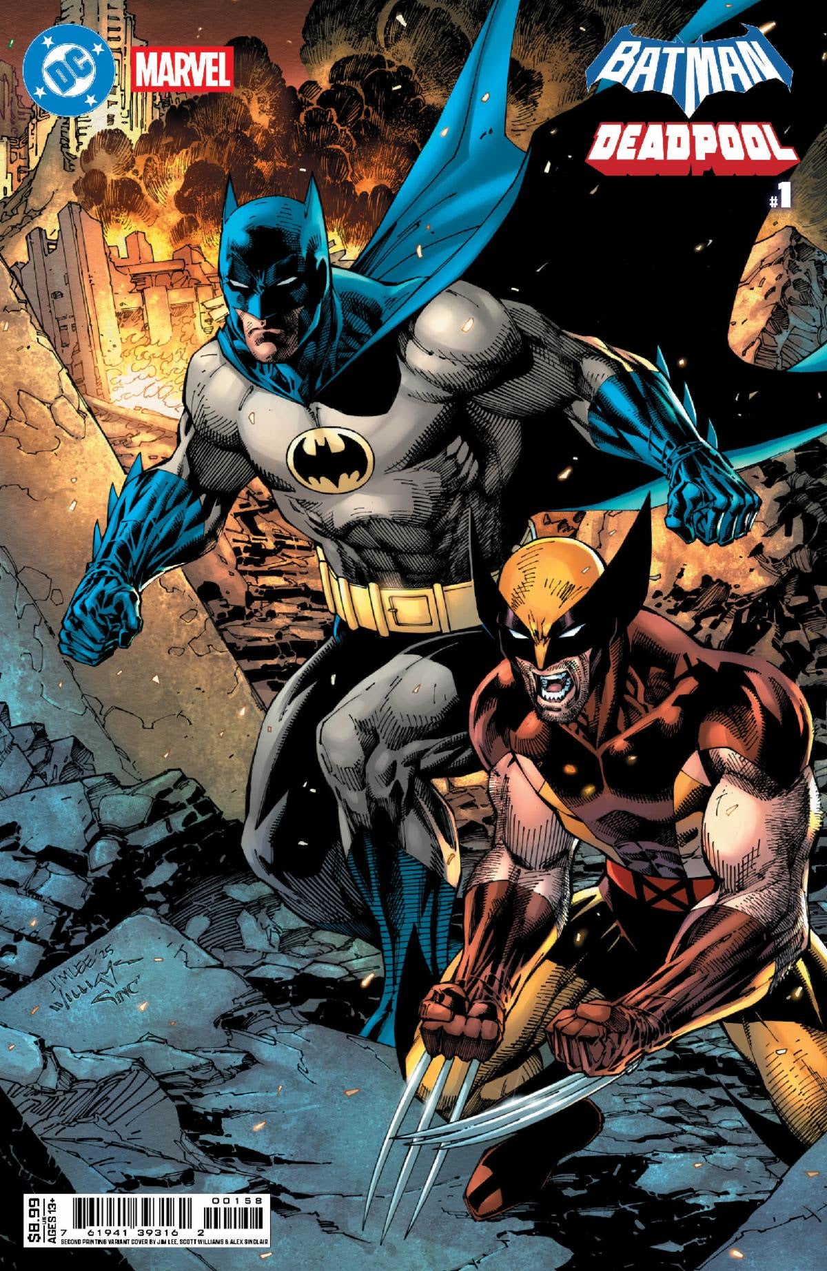 01/28/2026 DC MARVEL BATMAN DEADPOOL #1 2ND PRINT VARIANT JIM LEE DC COMICS