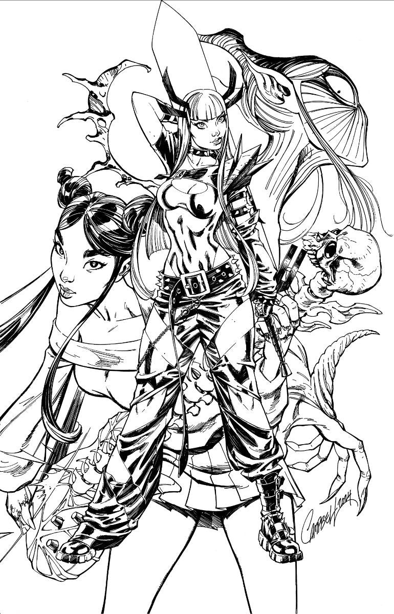 MAGIK #2 J SCOTT CAMPBELL 1:25 B&W 2ND PRINT VARIANT 2025 MARVEL PRH