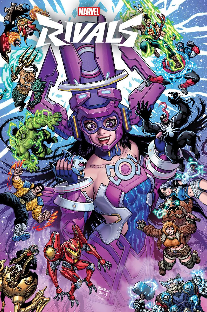 MARVEL RIVALS #1 ADAM WARREN VARIANT Includes Redemption of Special Jeff the Land Shark Marvel Rivals Game Spray 2025 MARVEL PRH