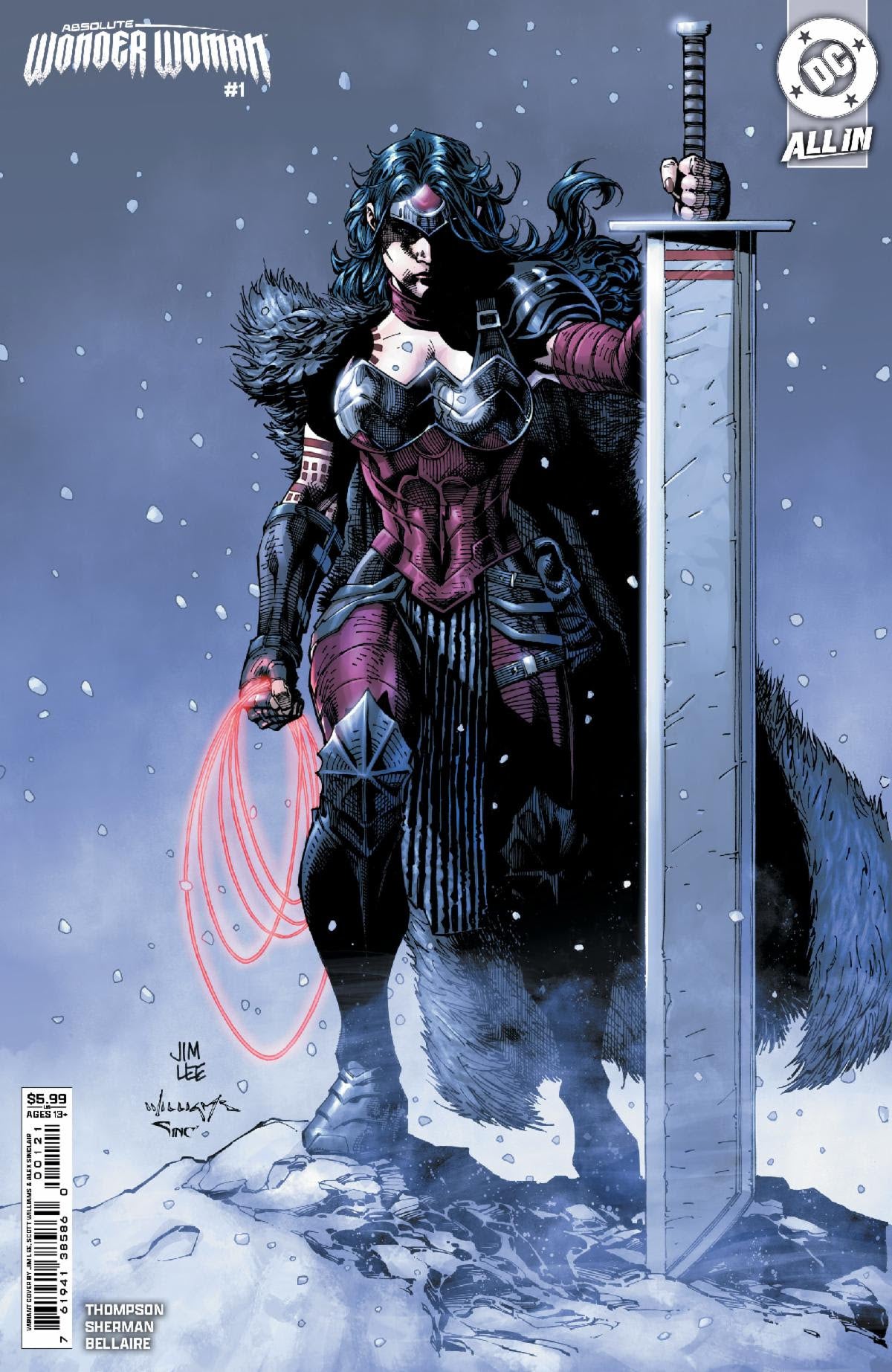 ABSOLUTE WONDER WOMAN #1 CVR C JIM LEE CARD STOCK VARIANT 2024 Absolute Wonder Woman DC COMICS