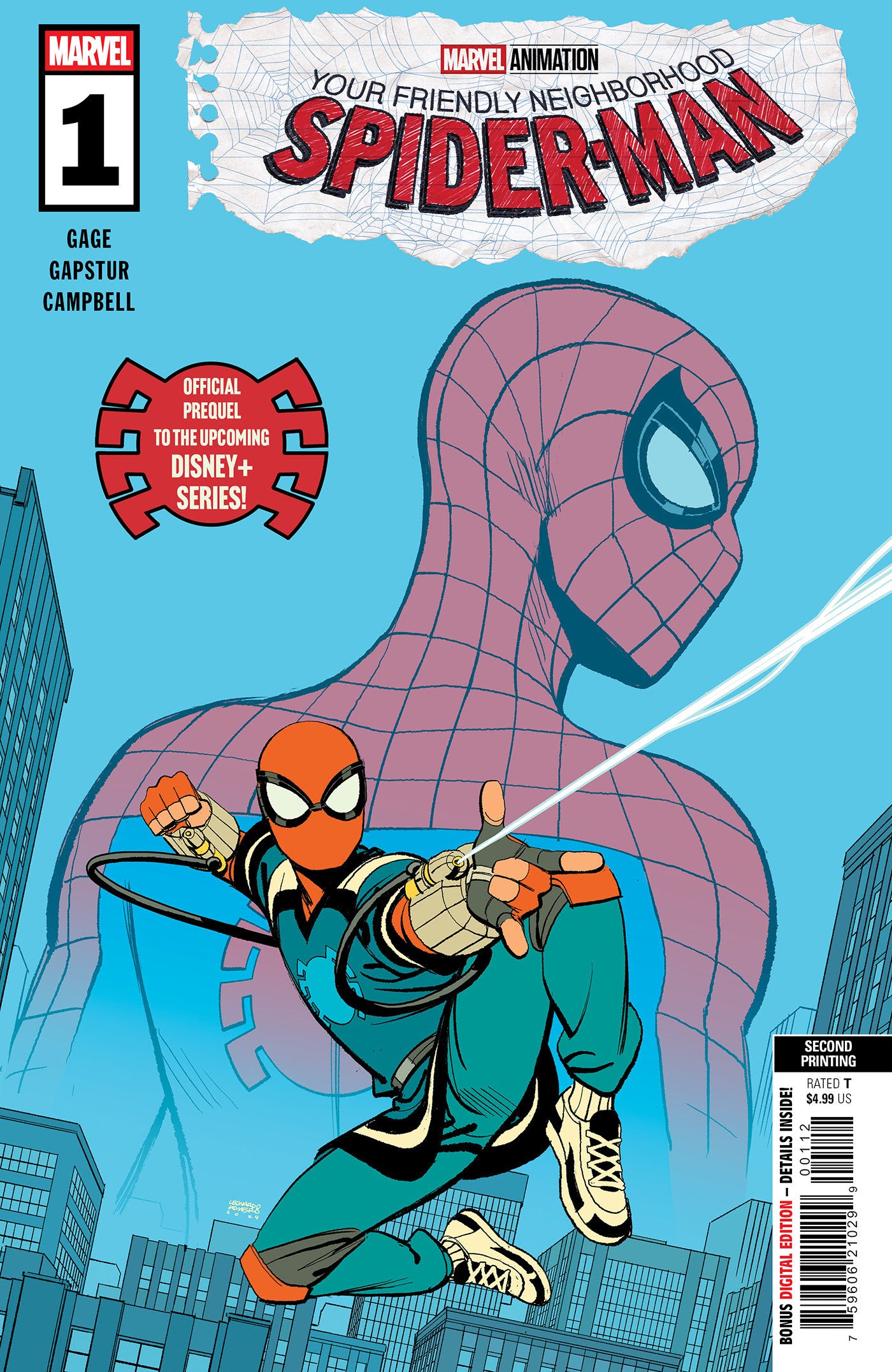 YOUR FRIENDLY NEIGHBORHOOD SPIDER-MAN #1 LEONARDO ROMERO 2ND PRINT VARIANT 2025 MARVEL PRH