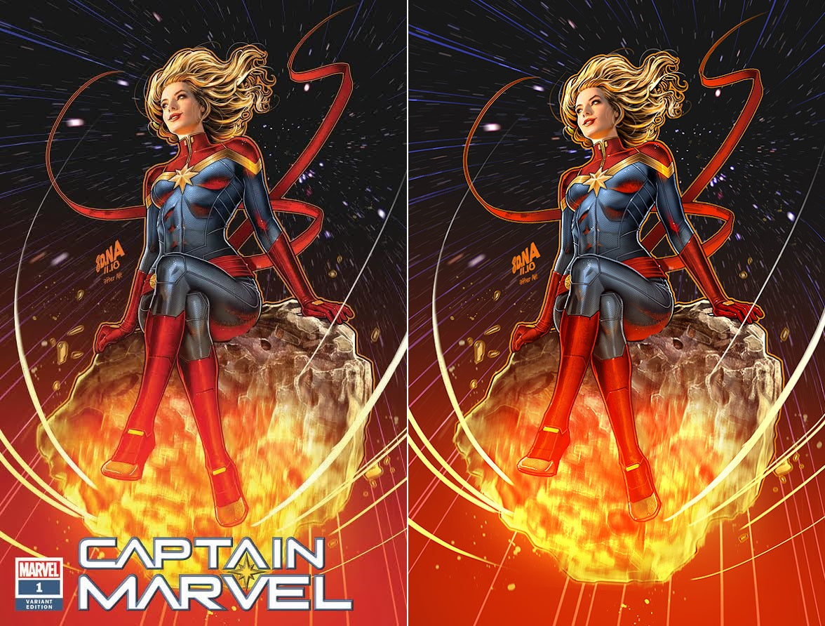 CAPTAIN MARVEL #1 SSCO DAVID NAKAYAMA VARIANT TRADE DRESS & VIRGIN SET 2019 MARVEL COMICS
