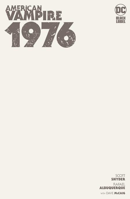 AMERICAN VAMPIRE 1976 #1 (OF 9) CVR C BLANK VARIANT (MR) 2020 DC COMICS