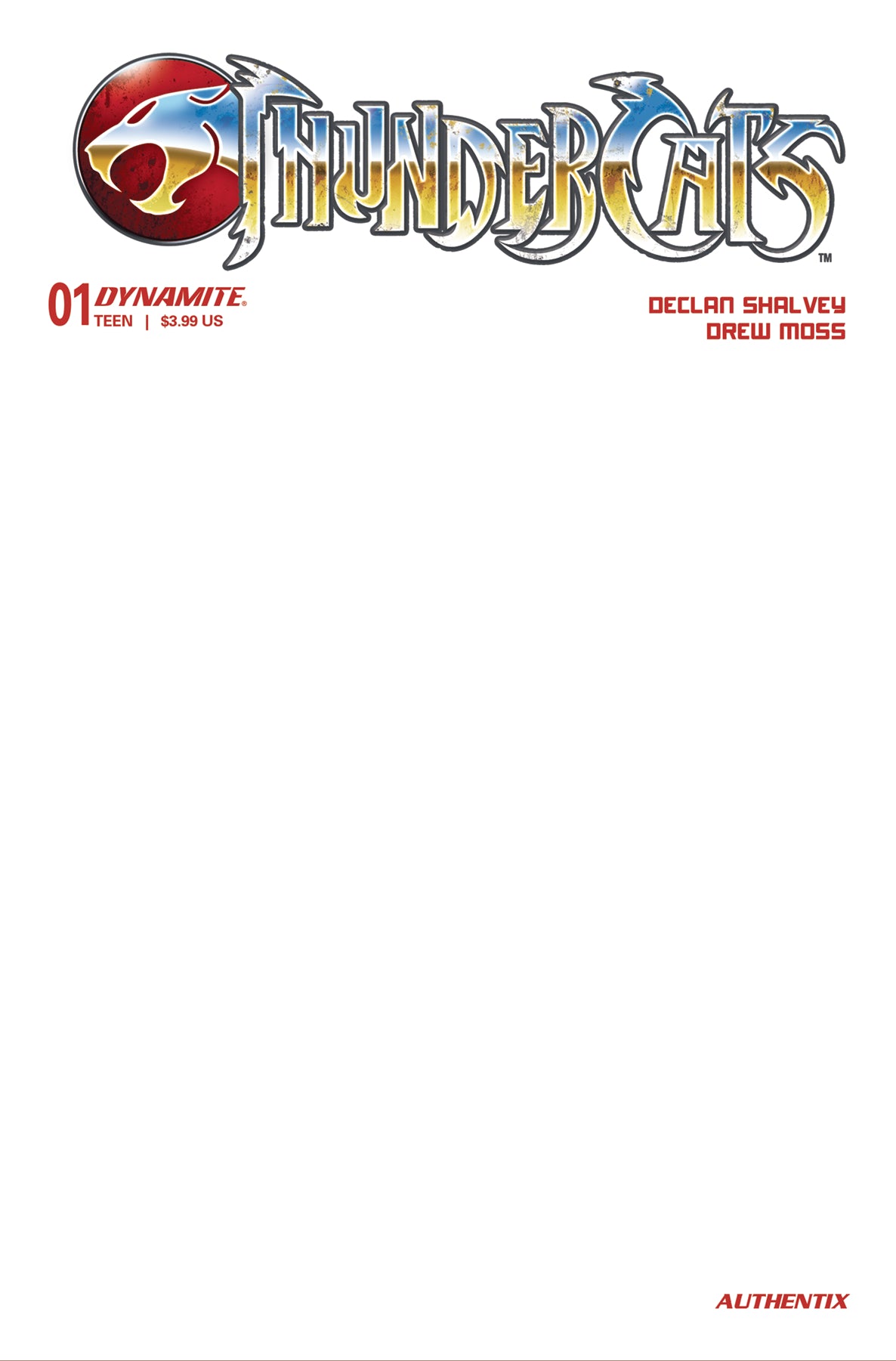 THUNDERCATS #1 CVR J BLANK AUTHENTIX VARIANT 2024 Thundercats DYNAMITE