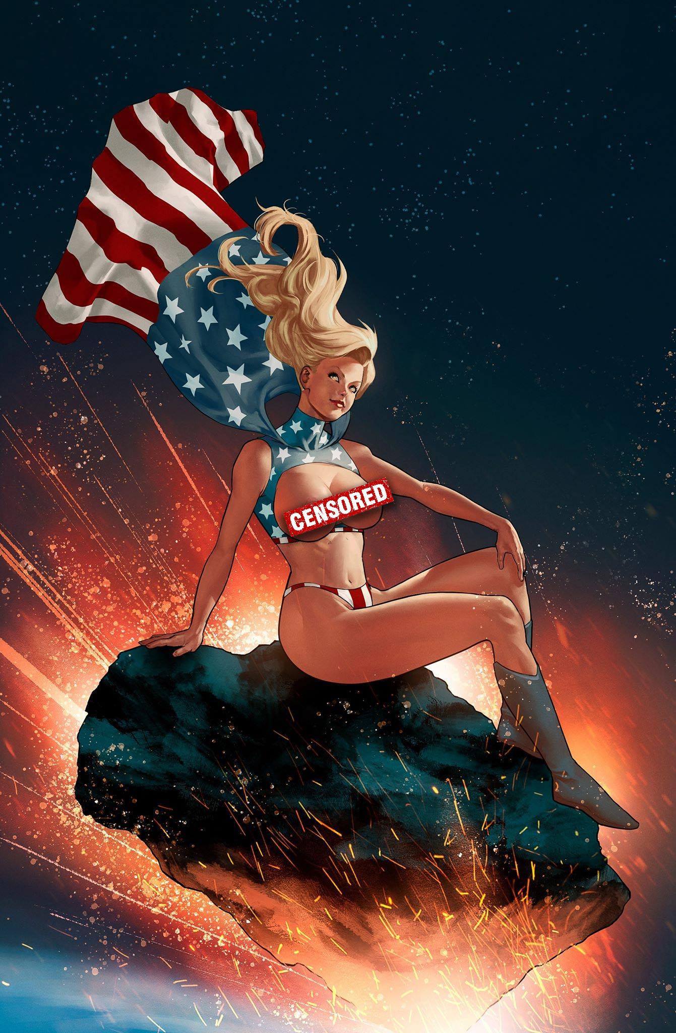 PATRIOTIKA #1 LS HOMAGE VARIANT Patriotika MOUNT OLYMPUS RISQUE