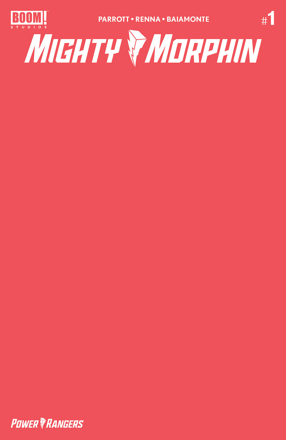 MIGHTY MORPHIN #1 CVR D BLANK SKETCH VARIANT 2020 comic book BOOM! STUDIOS