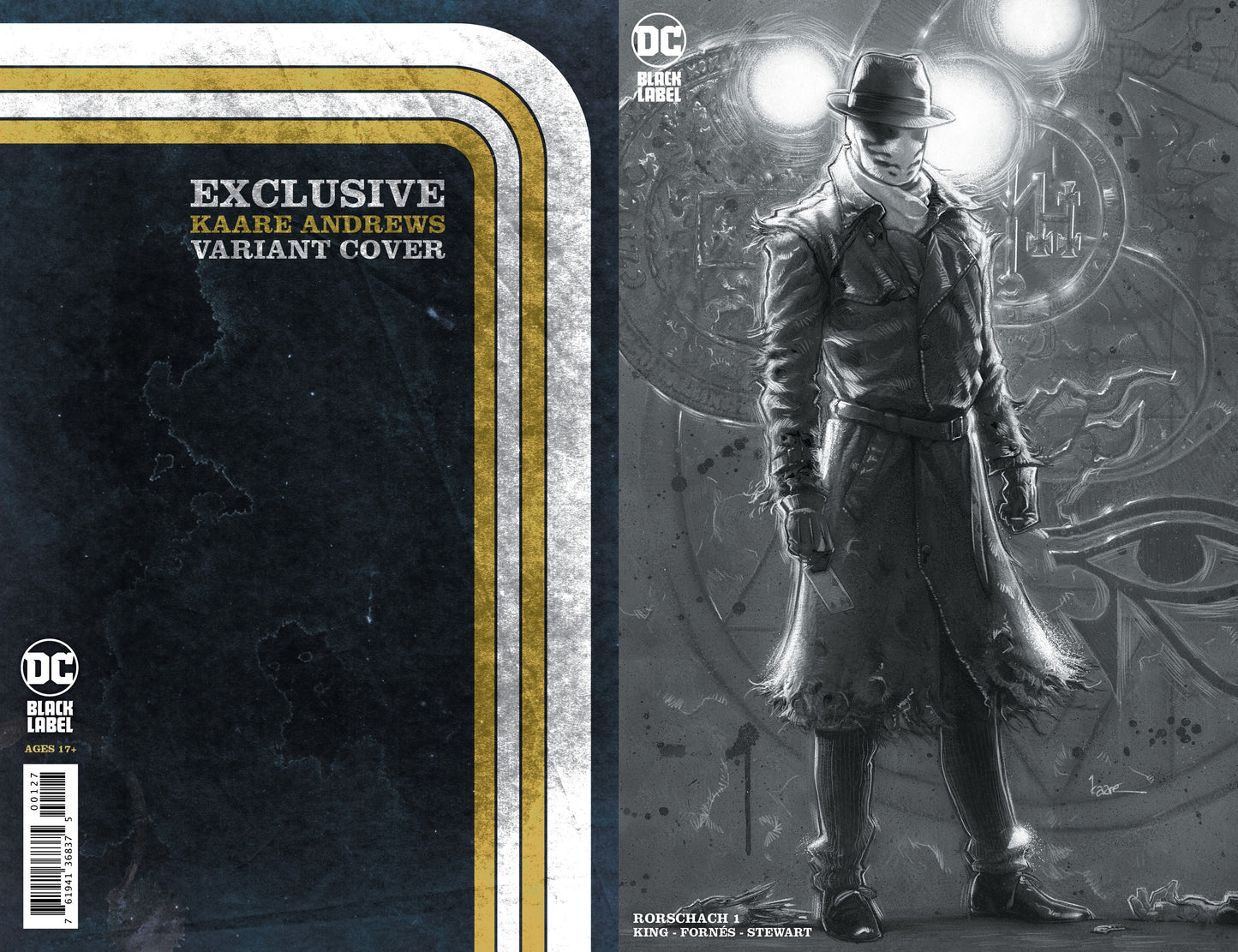 RORSCHACH #1 KAARE ANDREWS EXCLUSIVE MINIMAL TRADE DRESS B&W VARIANT Watchman DC COMICS