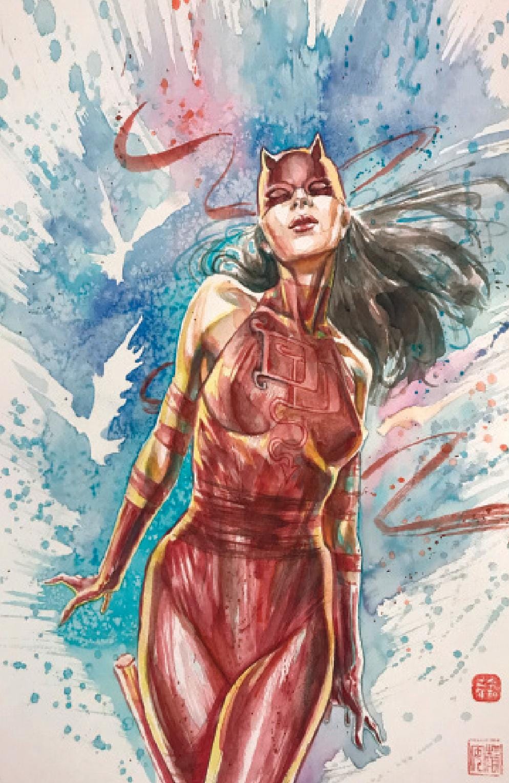 DAREDEVIL #25 DAVID MACK ELEKTRA EXCLUSIVE 2ND PRINT VIRGIN VARIANT 2021 Daredevil MARVEL COMICS