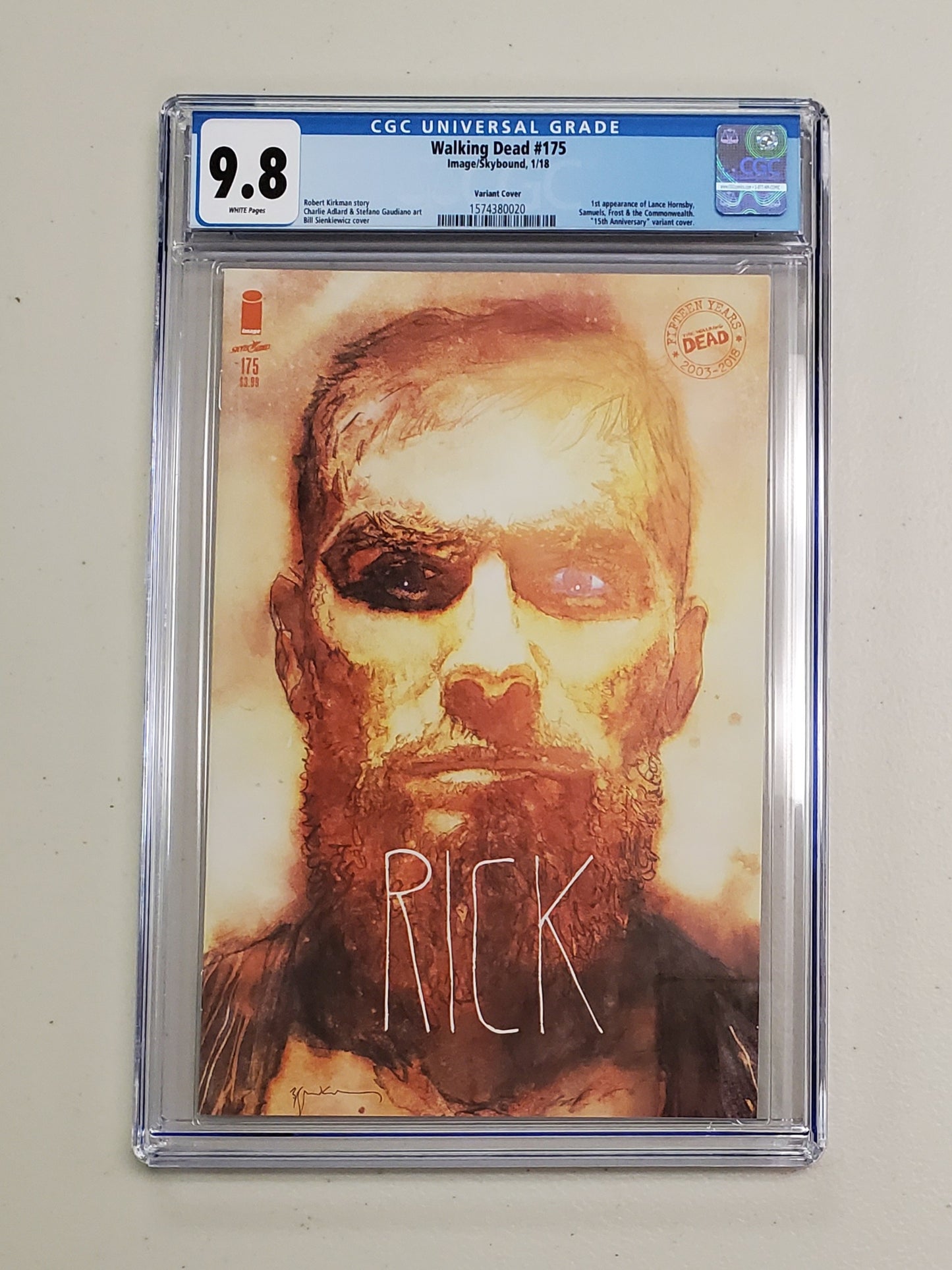 9.8 CGC Walking Dead #175 Rick Sienkiewicz Variant CGC CGC