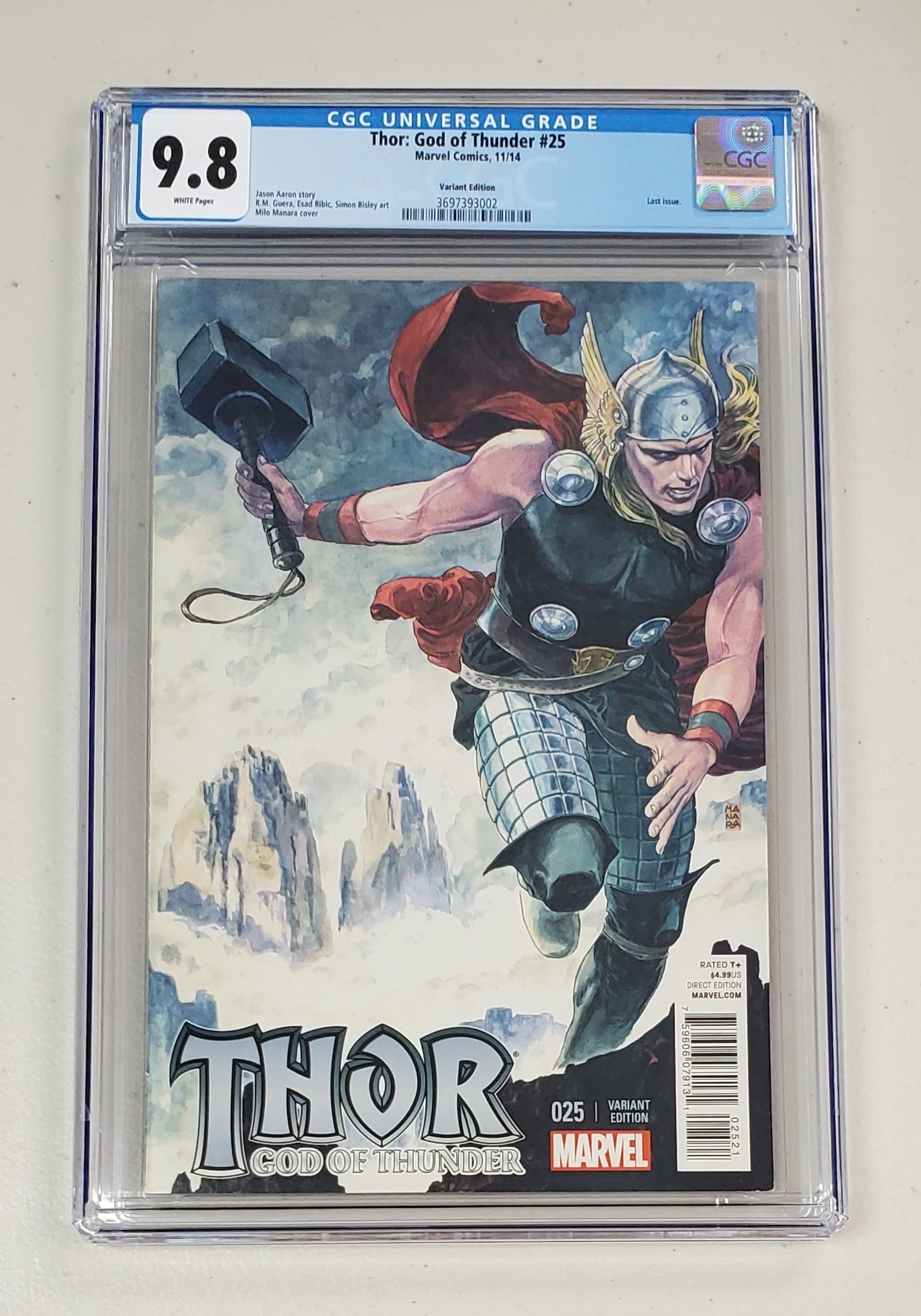 9.8 CGC Thor God of Thunder #25 Manara 1:25 Variant [3697393001