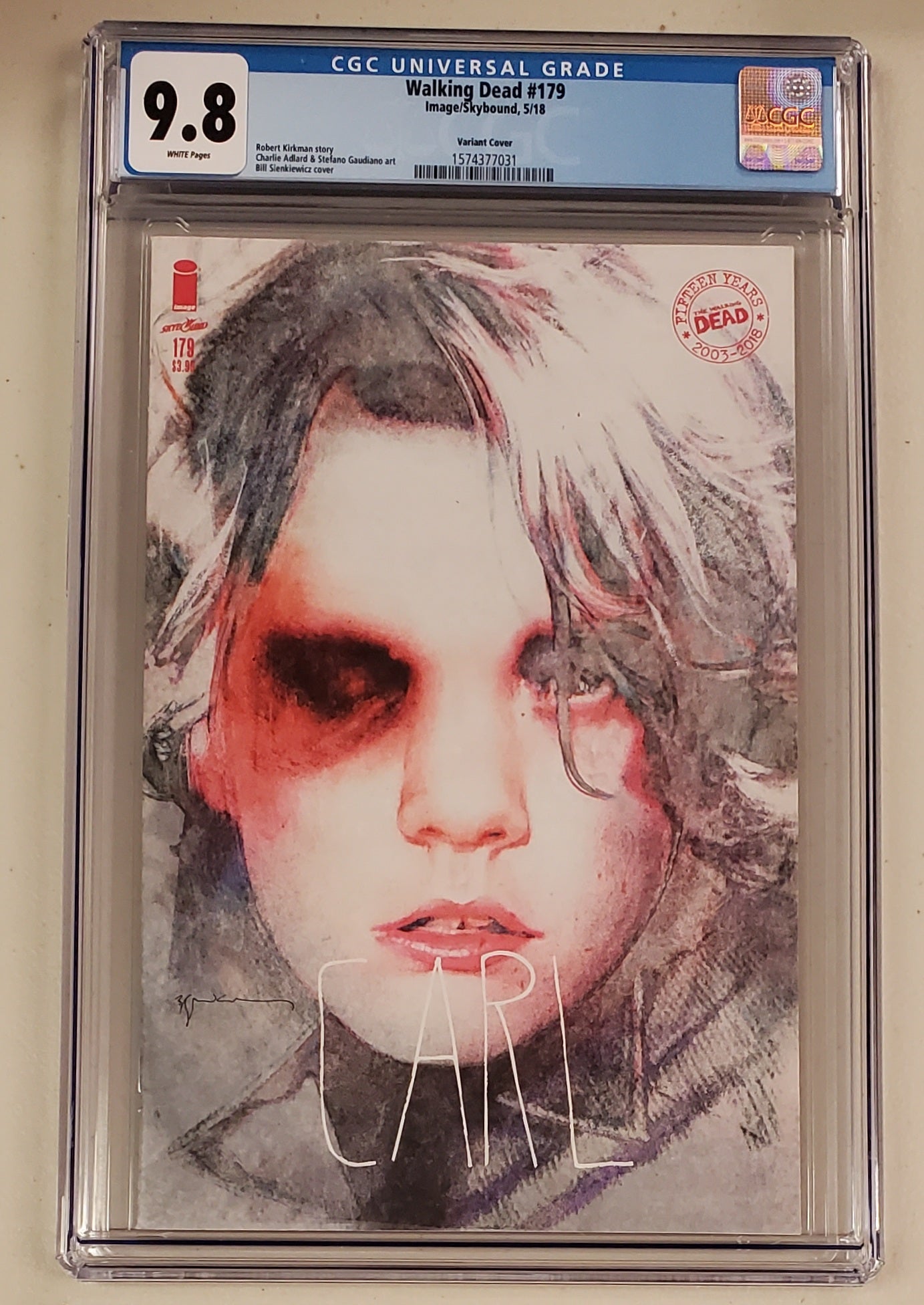 9.8 CGC Walking Dead #179 Carl Sienkiewicz Variant CGC CGC