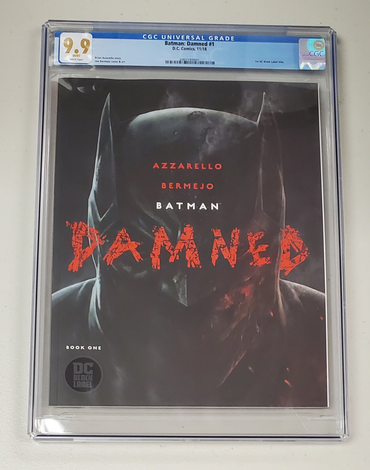 9.9 CGC Batman Damned #1 Black Label DC Comics 2018 CGC CGC