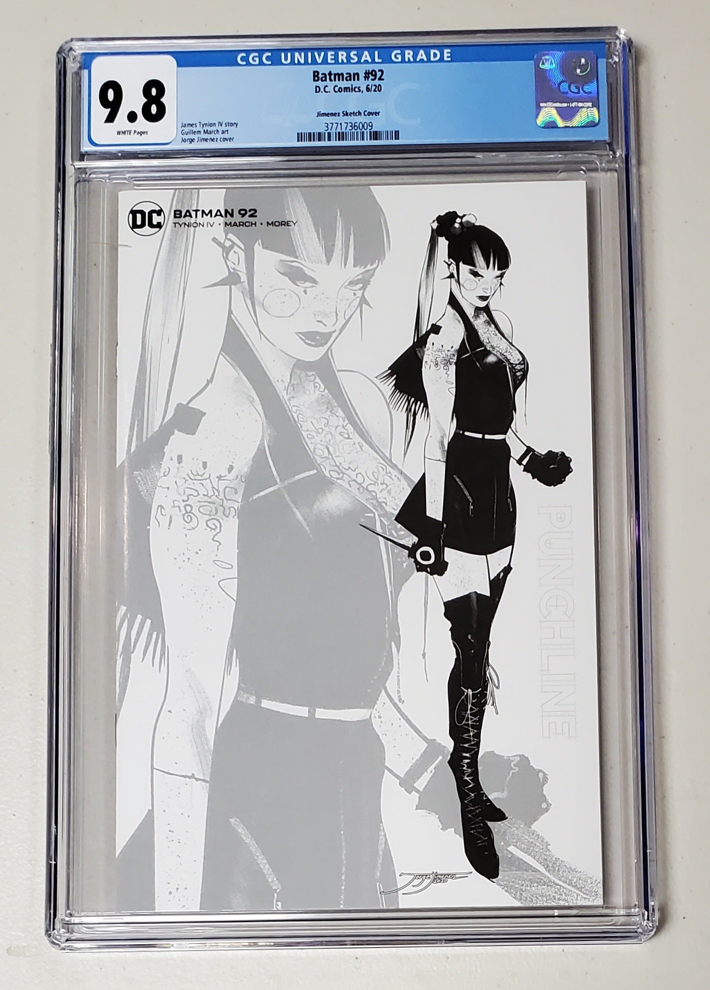 9.8 CGC BATMAN #92 JIMENEZ 1 PER STORE SKETCH VARIANT 2020 comic book DC COMICS