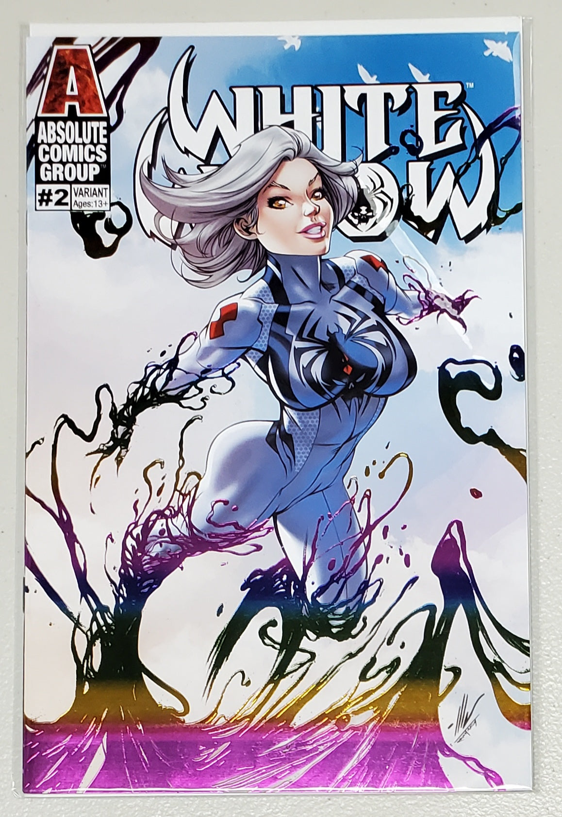 WHITE WIDOW #2 ALE GARZA FOIL VARIANT comic book ABSOLUTE COMICS GROUP / RED GI