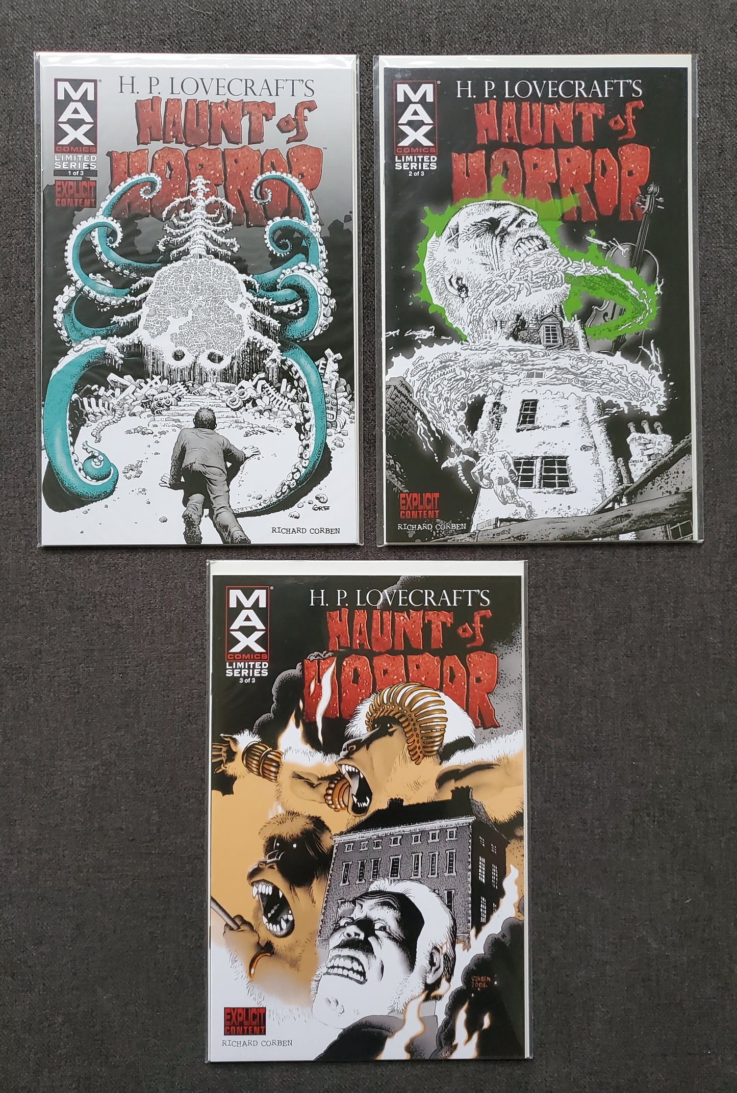 HP LOVECRAFTS HAUNT OF HORROR #1-#3 SET Comics Bundlle