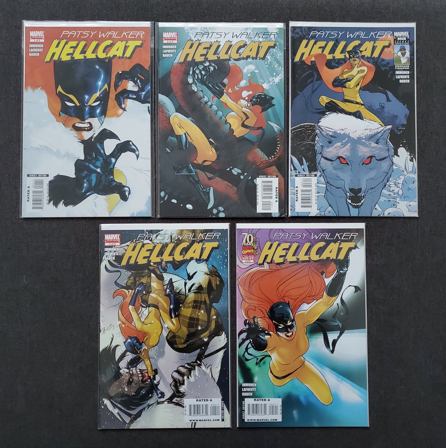PATSY WALKER HELLCAT #1-#5 SET 2008 Comics Bundlle