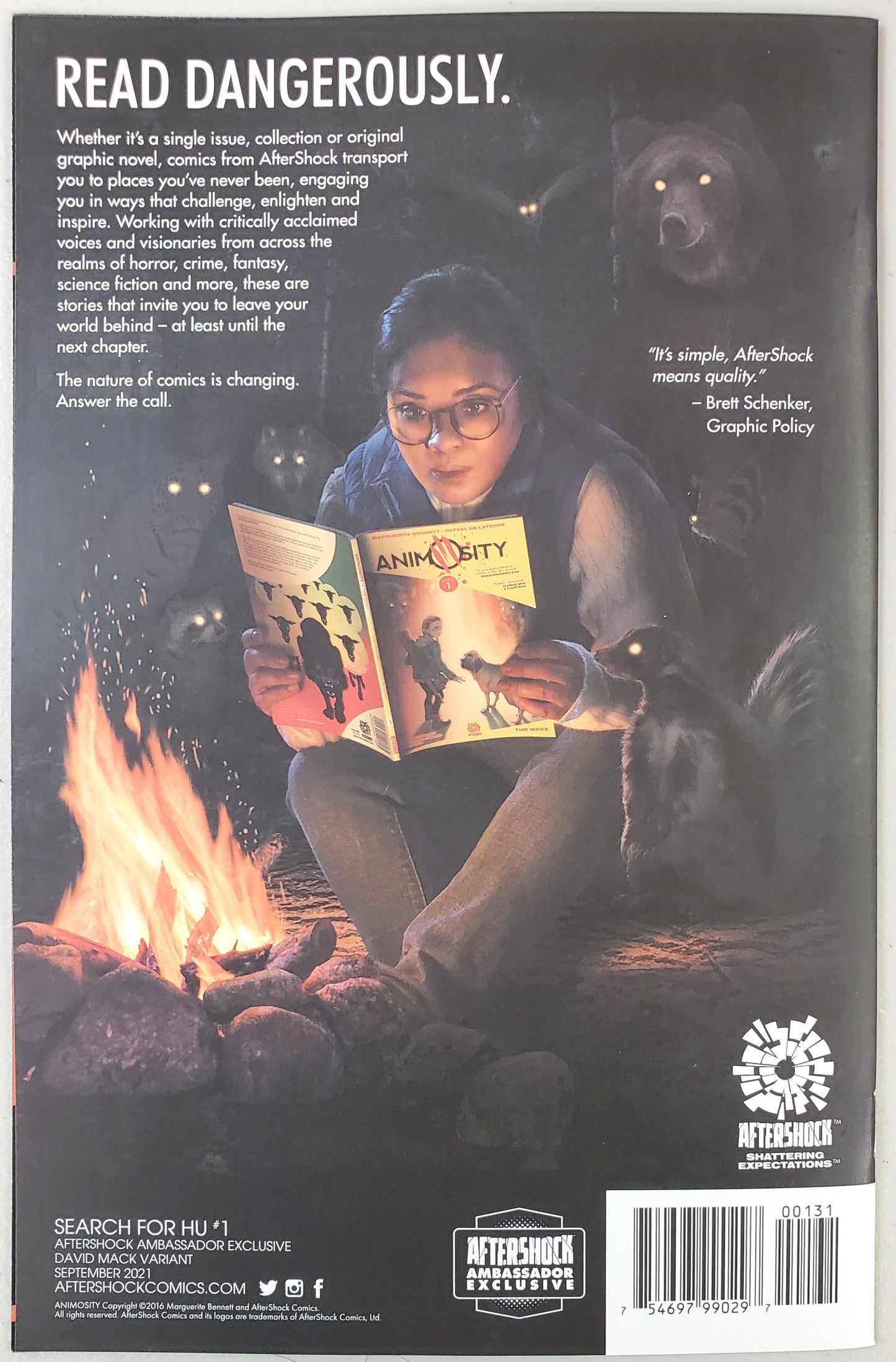 SEARCH FOR HU #1 DAVID MACK AFTERSHOCK AMBASSADOR EXCLUSIVE VARIANT 2021 AFTERSHOCK COMICS