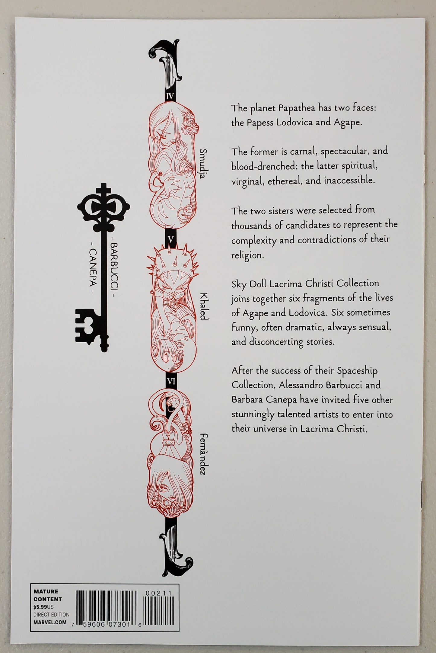 SKYDOLL LACRIMA CHRISTI #2 comic books MARVEL COMICS