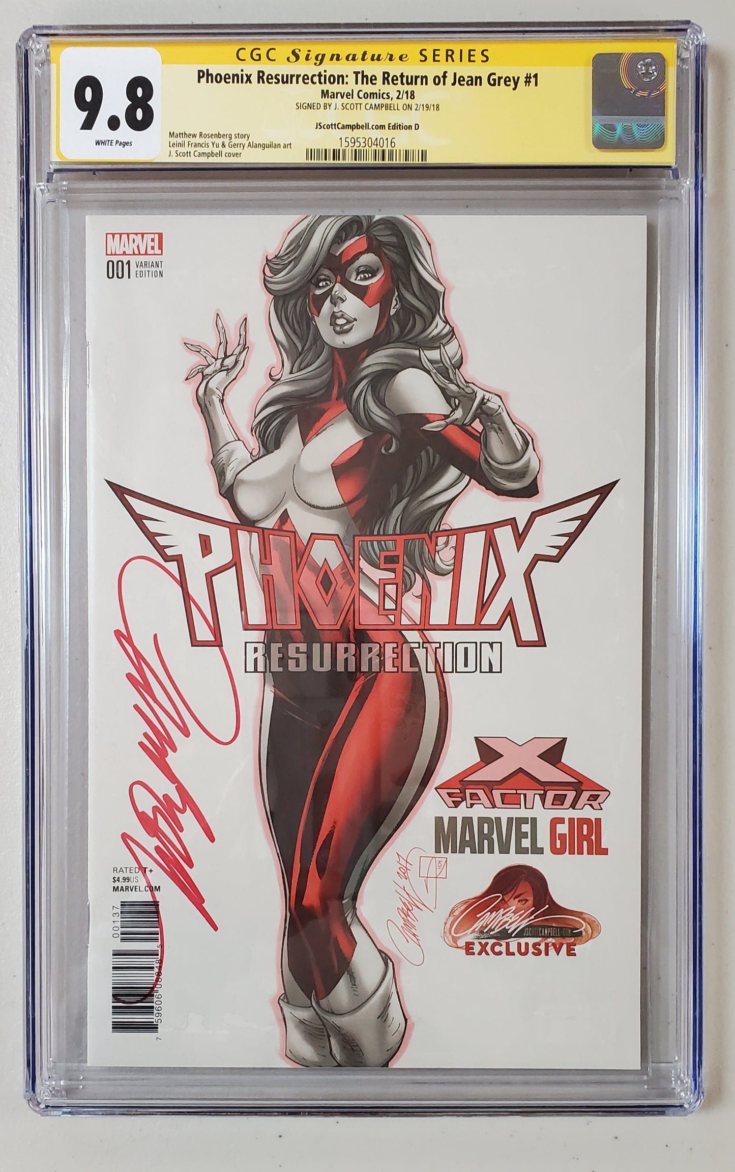 9.8 CGC SS PHOENIX RESURRECTION RETURN OF JEAN GREY SIGNED BY J SCOTT CAMPBELL VARIANT CGC CGC