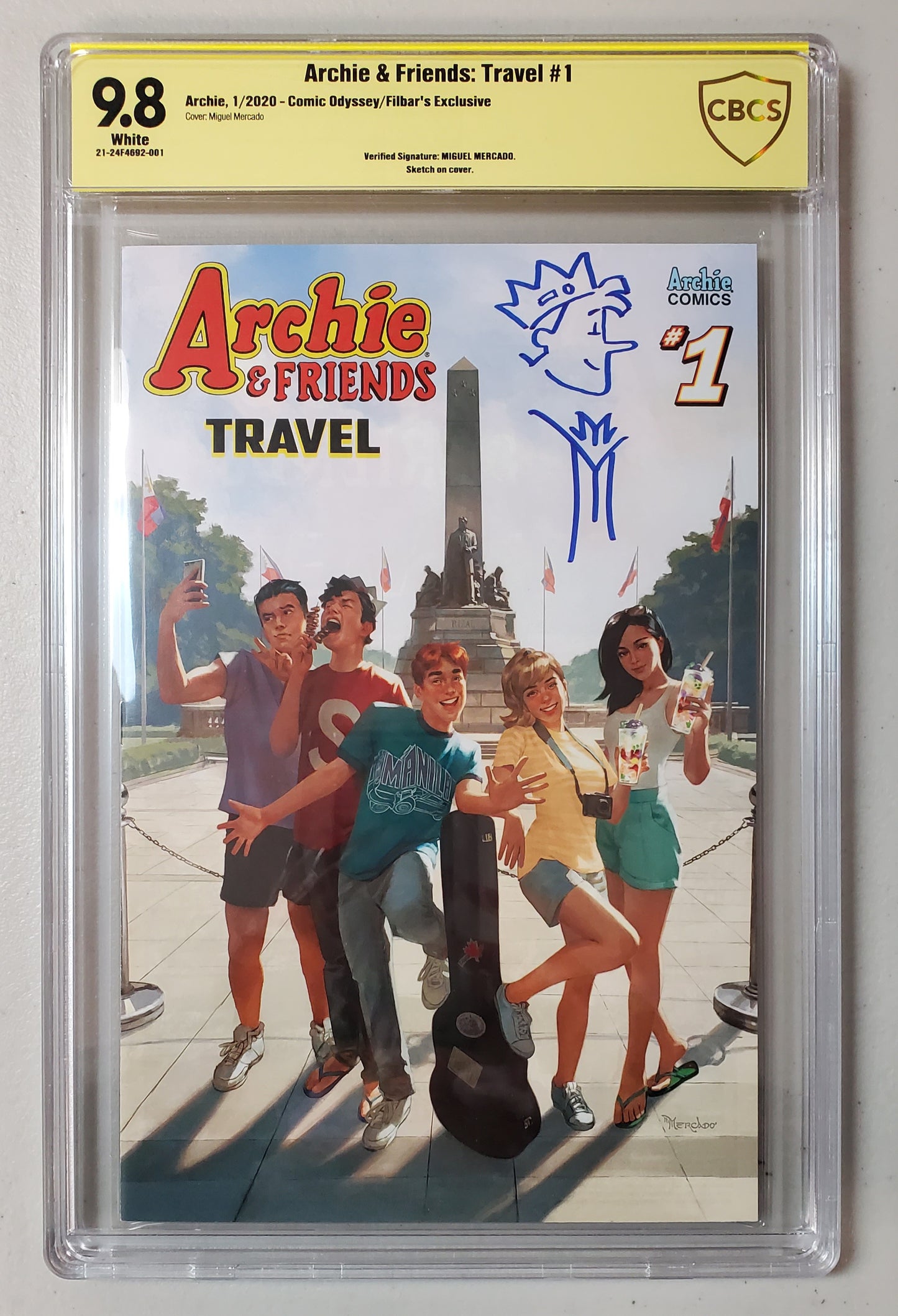 9.8 CBCS ARCHIE & FRIENDS TRAVEL PHILIPPINES EXCLUSIVE VARIANT #1 SIGNED REMARKED BY MIGUEL MERCADO CGC CBCS
