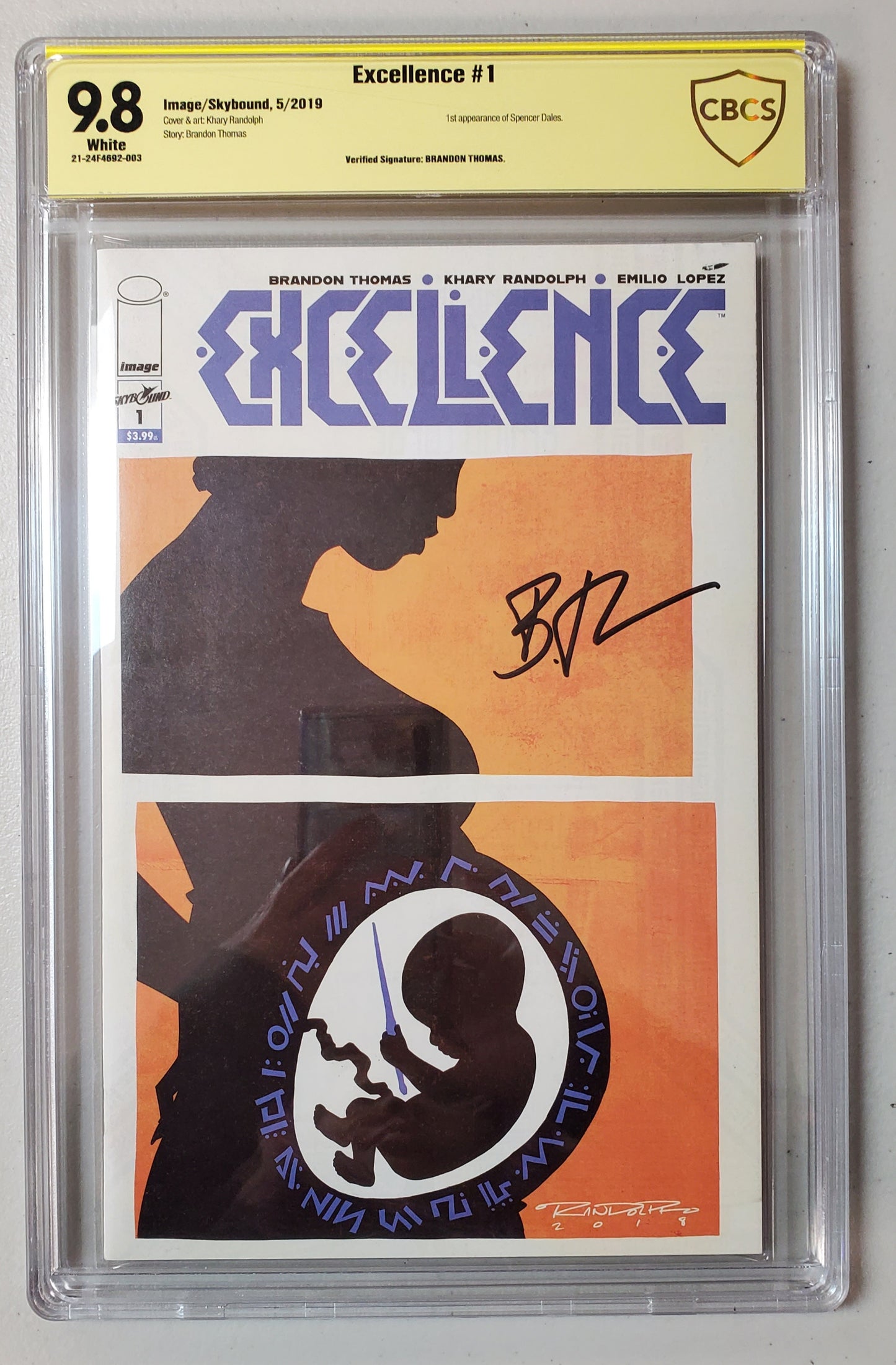9.8 CBCS EXCELLENCE #1 VARIANT SIGNED BY BRANDON THOMAS CGC CBCS