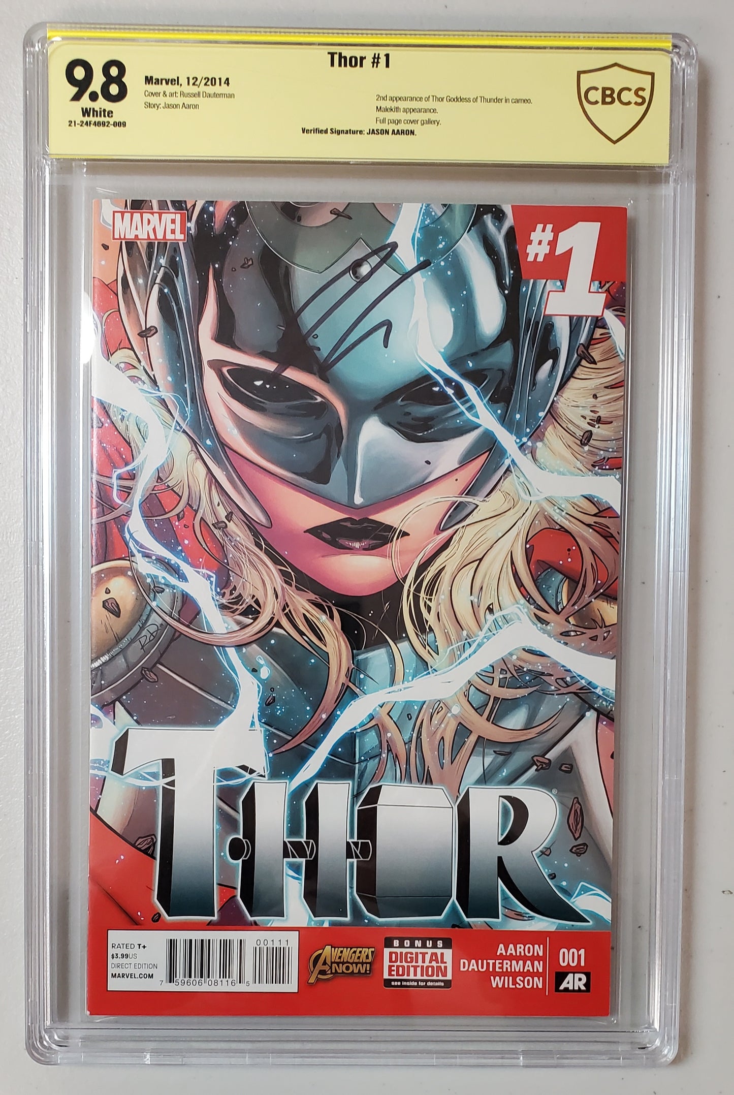 9.8 CBCS THOR #1 SIGNED BY JASON AARON CGC CBCS