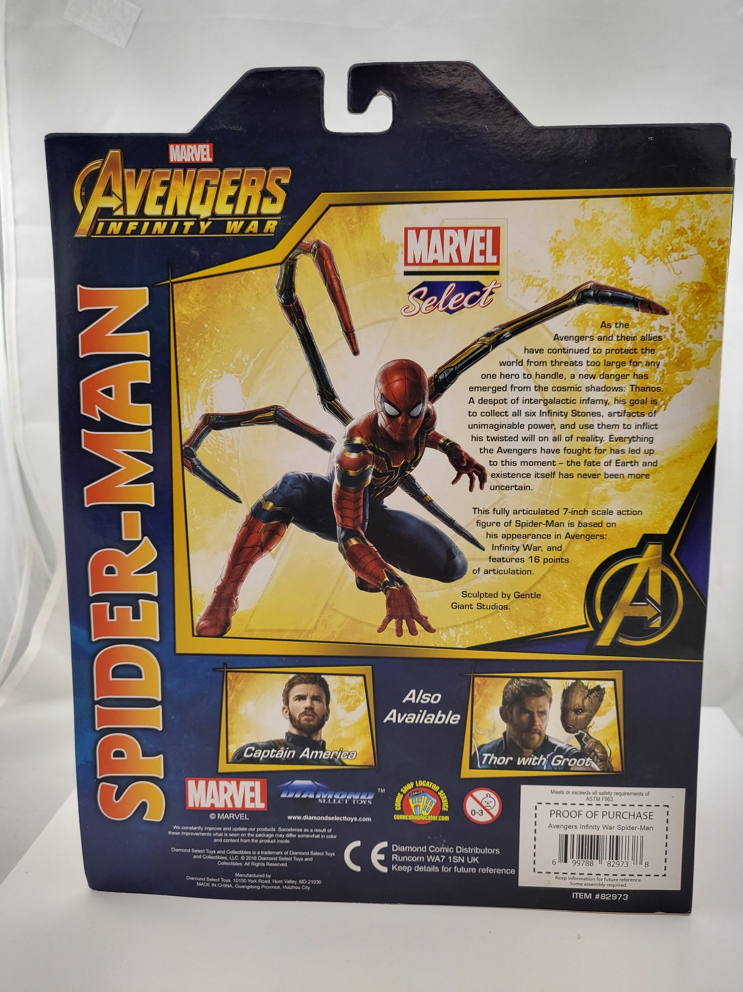 2018 Marvel Select Spider-man Avengers Infinity War Action Figure MOC DIAMOND SELECT TOYS LLC