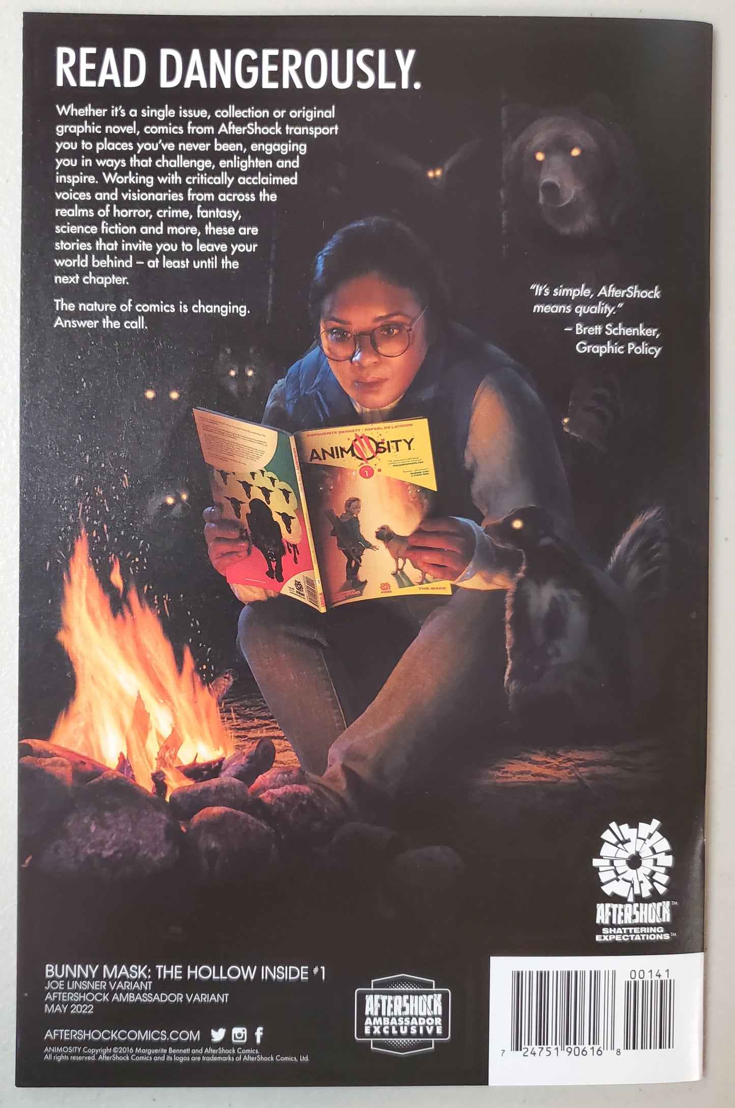 BUNNY MASK HOLLOW INSIDE #1 LINSNER AFTERSHOCK AMBASSADOR EXCLUSIVE VARIANT 2021 Bunny Mask AFTERSHOCK COMICS