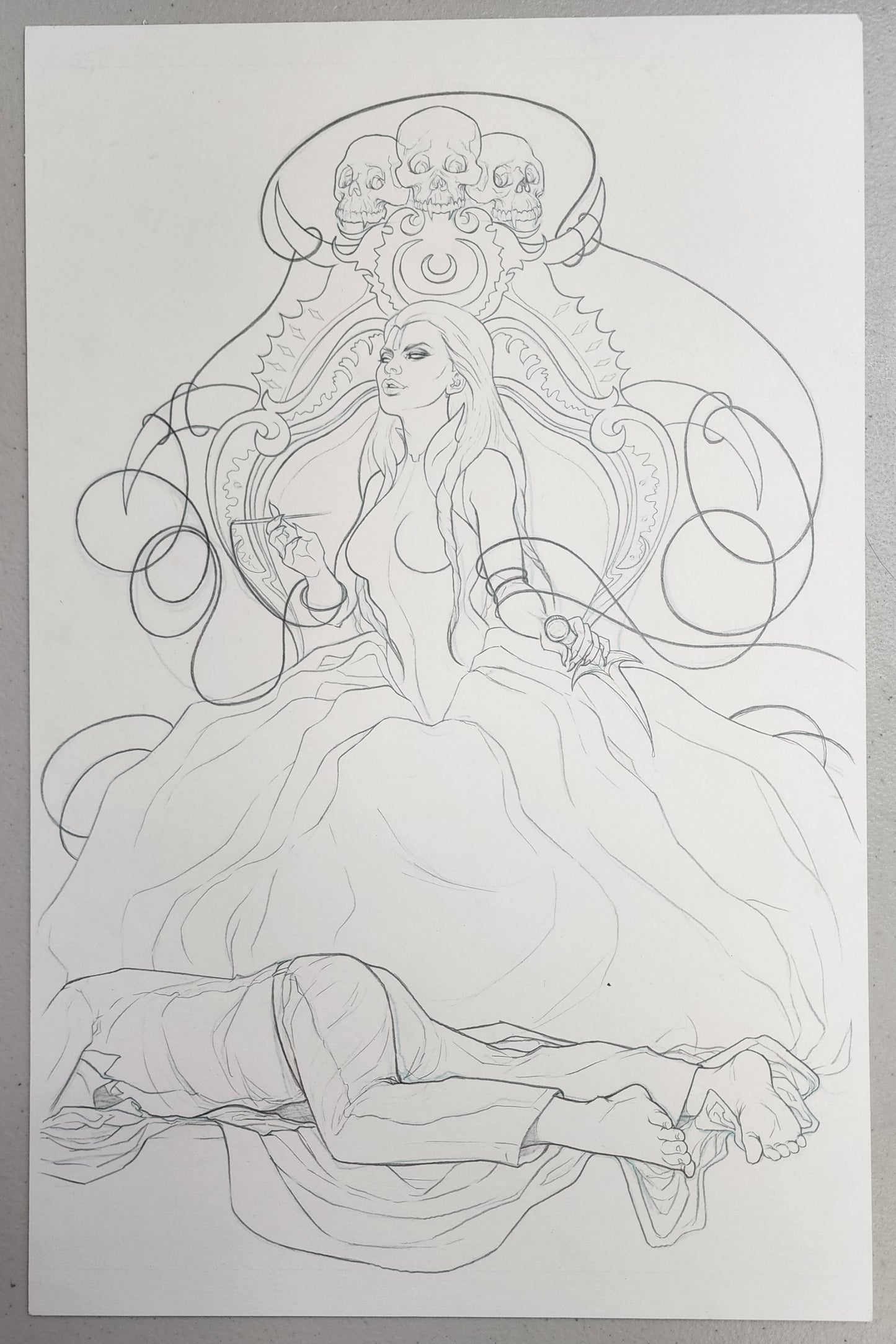 ANGEL #41 ORIGINAL PENCIL COVER ART BY JENNY FRISON comic books BOOM! STUDIOS