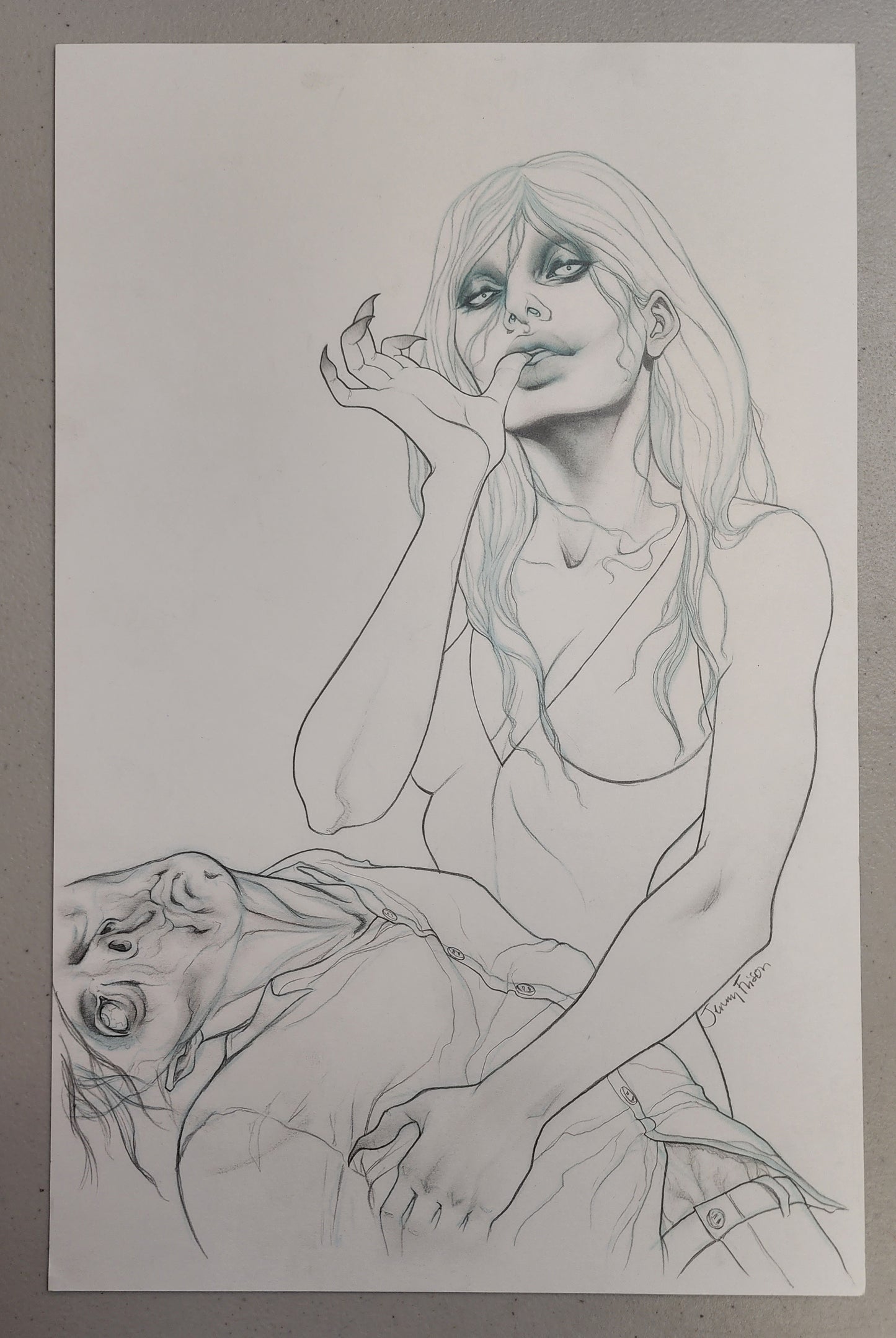 ANGEL #36 ORIGINAL PENCIL COVER ART BY JENNY FRISON comic books BOOM! STUDIOS