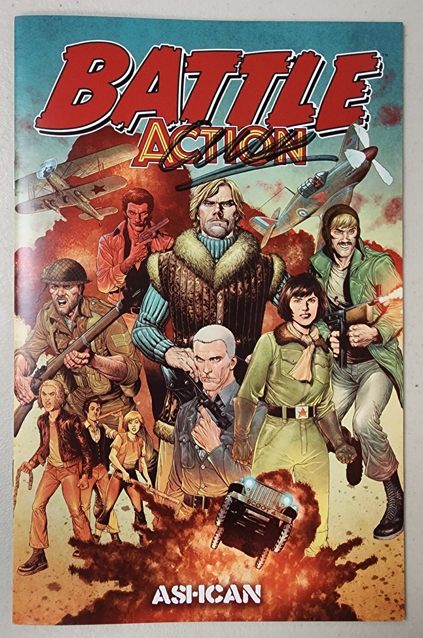 BATTLE ACTION #1 ASHCAN COMICSPRO EXCLUSIVE SIGNED BY GARTH ENNIS 2022 comic book MAD CAVE STUDIOS