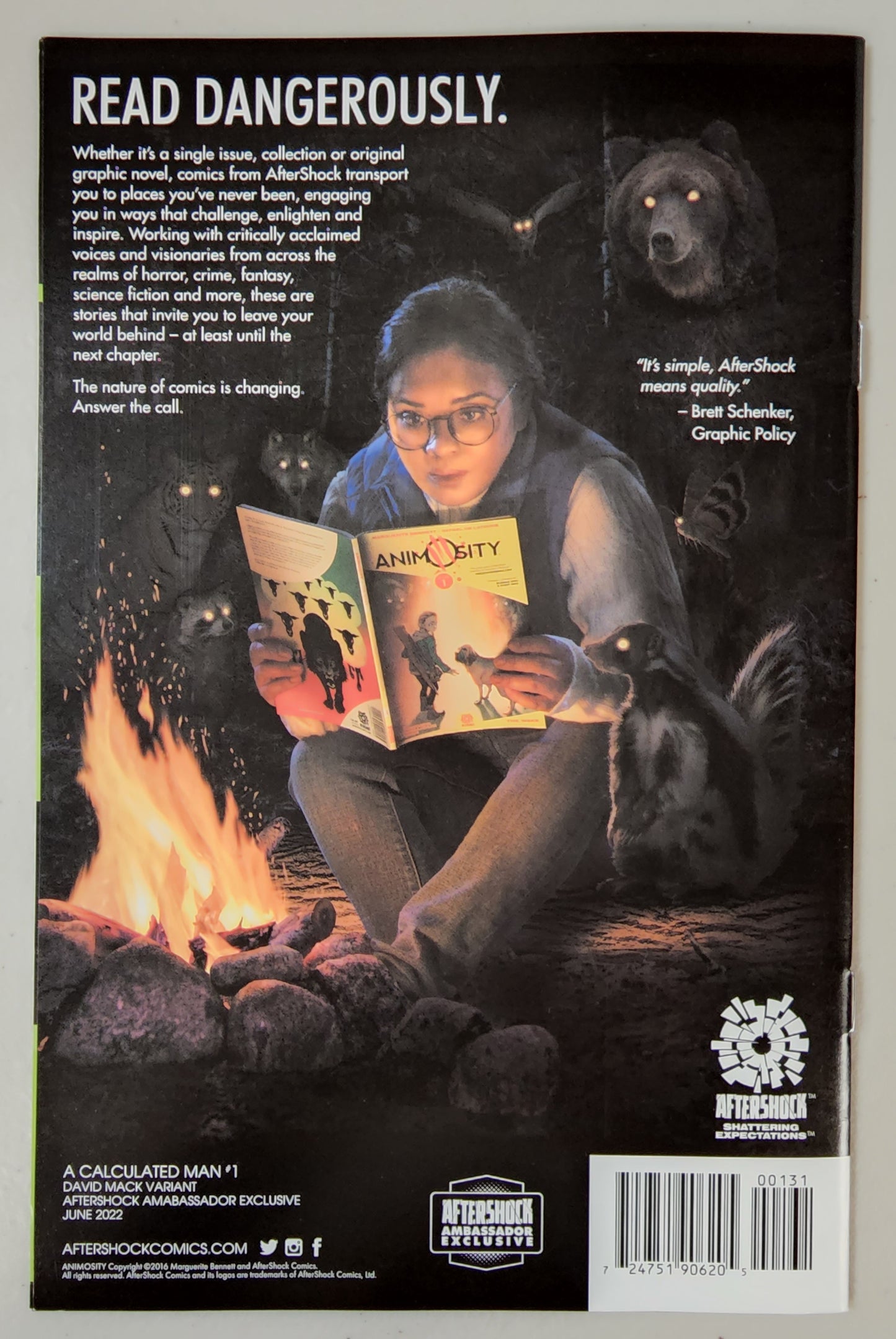 A CALCULATED MAN #1 DAVID MACK AFTERSHOCK AMBASSADOR EXCLUSIVE VARIANT comic book AFTERSHOCK COMICS